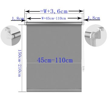 Rollo Thermorollo Klemmfix Rollo Verdunkelungsrollo Silberbeschichtung, euroharry