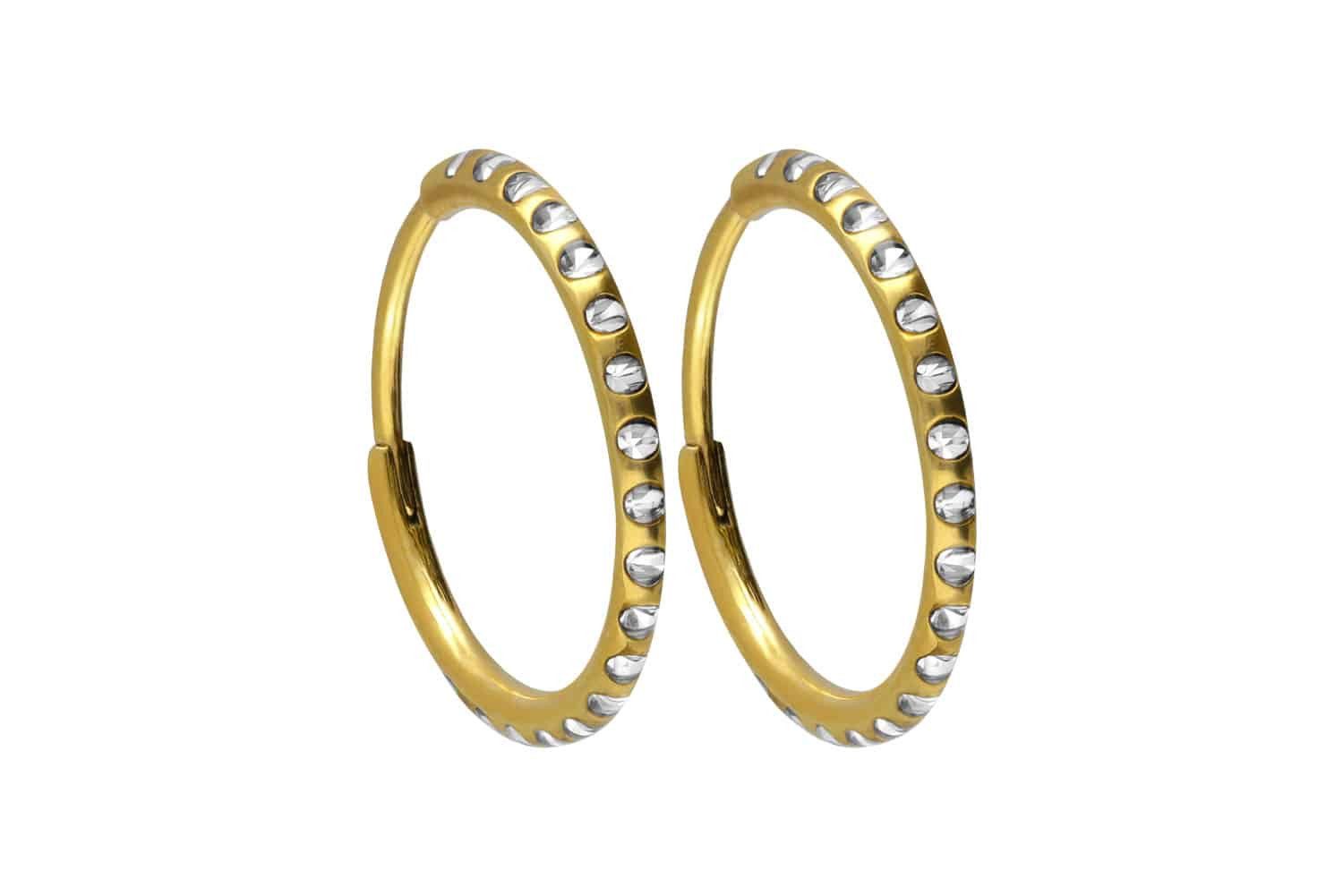 FILANGO Piercing-Set Titan Ohrclicker Creolen KRISTALLE günstig online kaufen