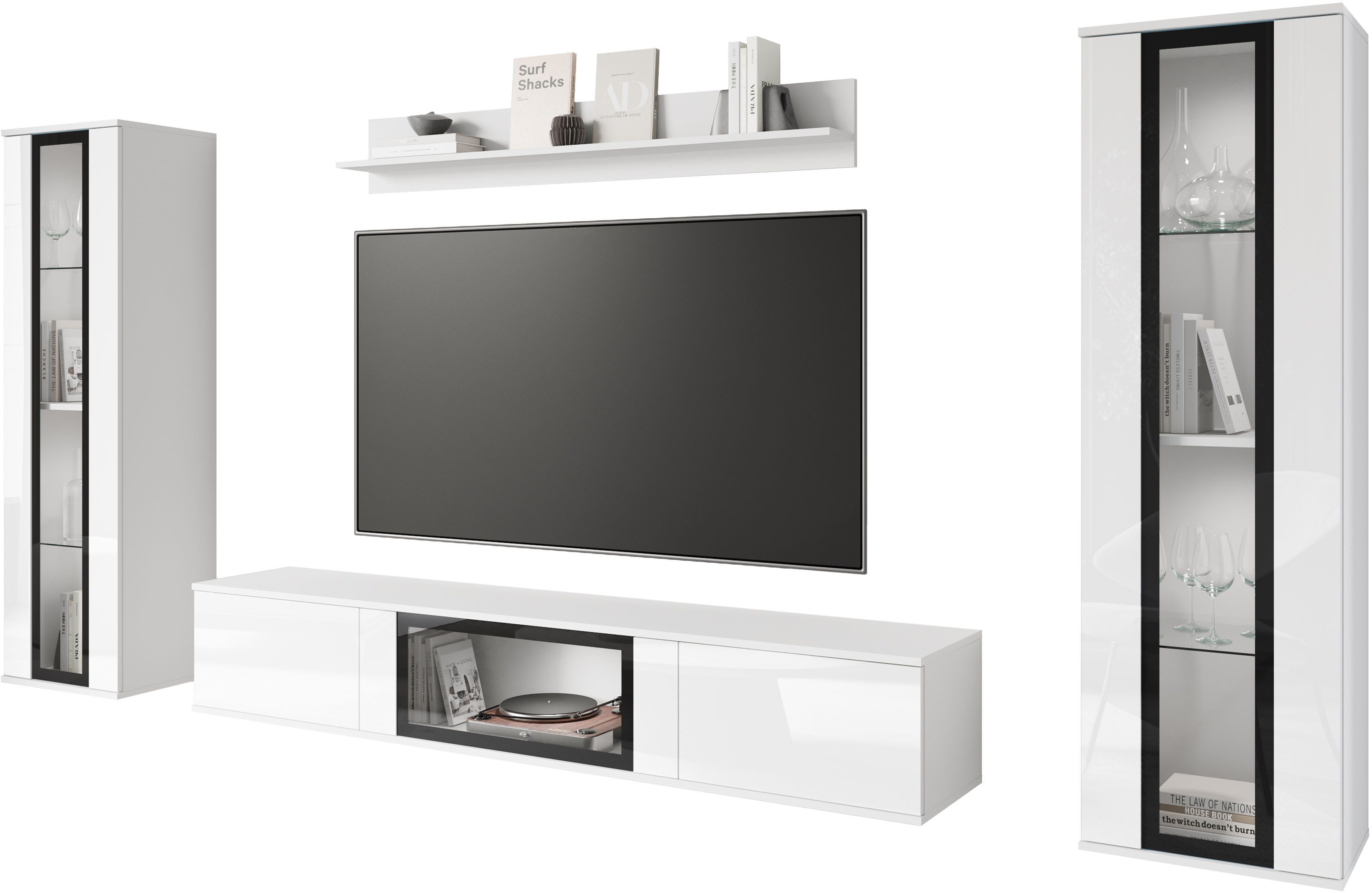 INOSIGN Wohnwand Caro, stehend und hängend montierbar, (Komplett-Set, 4-St. günstig online kaufen