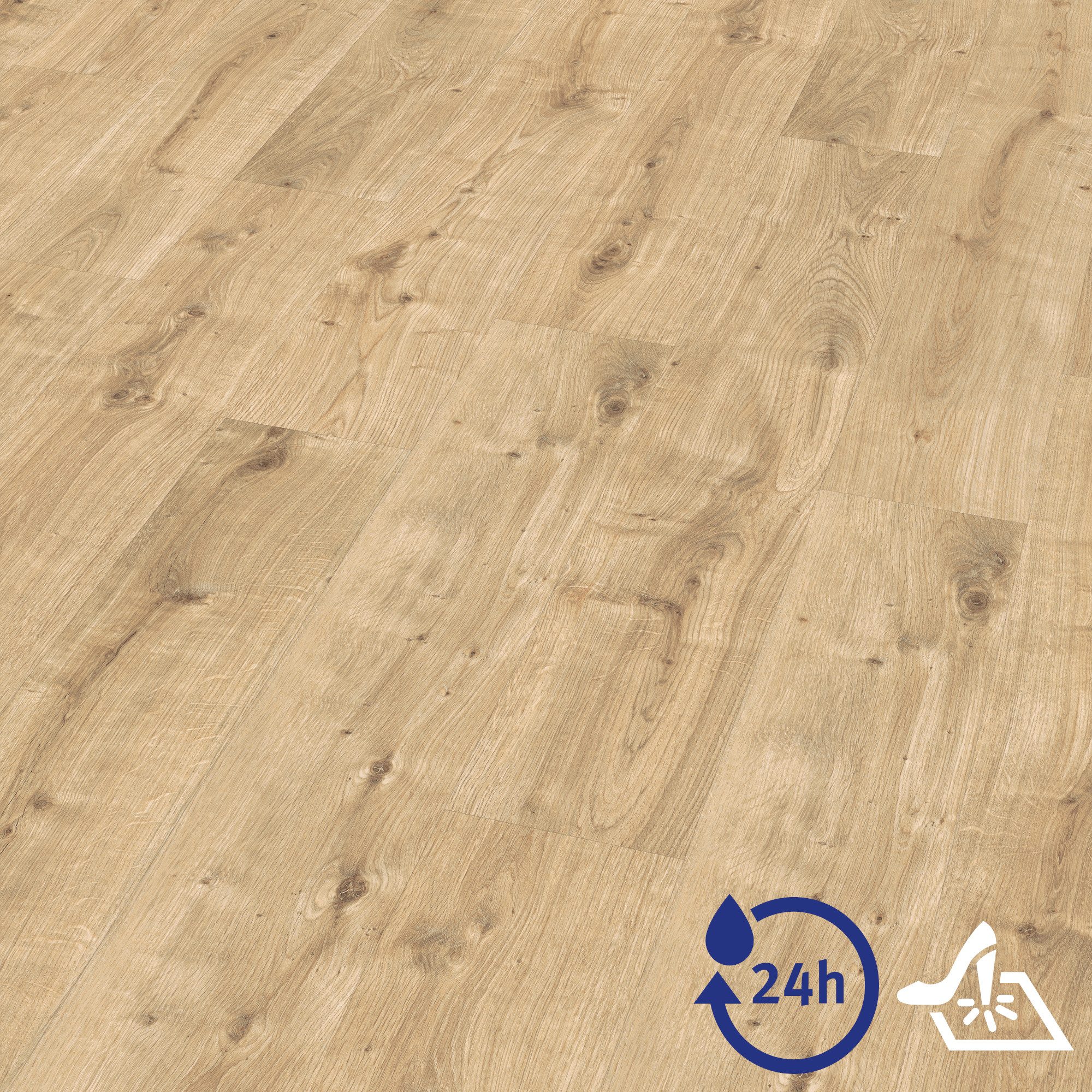 EGGER Vinylboden Aquadura EDF210 Westport Eiche hell (7,5mm; 1,995qm), Wasserbeständig, Holzbasierter elastischer Bodenbelag mit HDF Trägerplatte