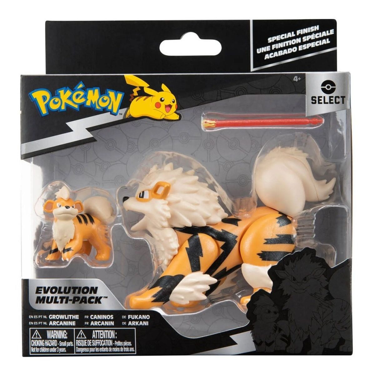 Jazwares Spielfigur Pokémon Select Evolution MultiP Growlithe/Arcanine