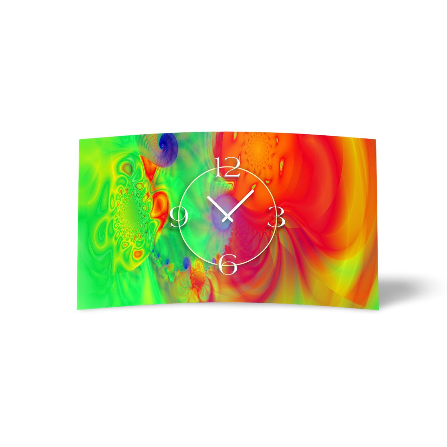 dixtime Wanduhr Psychodelic Farbverlauf Designer Wanduhr (Einzigartige 3D-Optik aus 4mm Alu-Dibond)