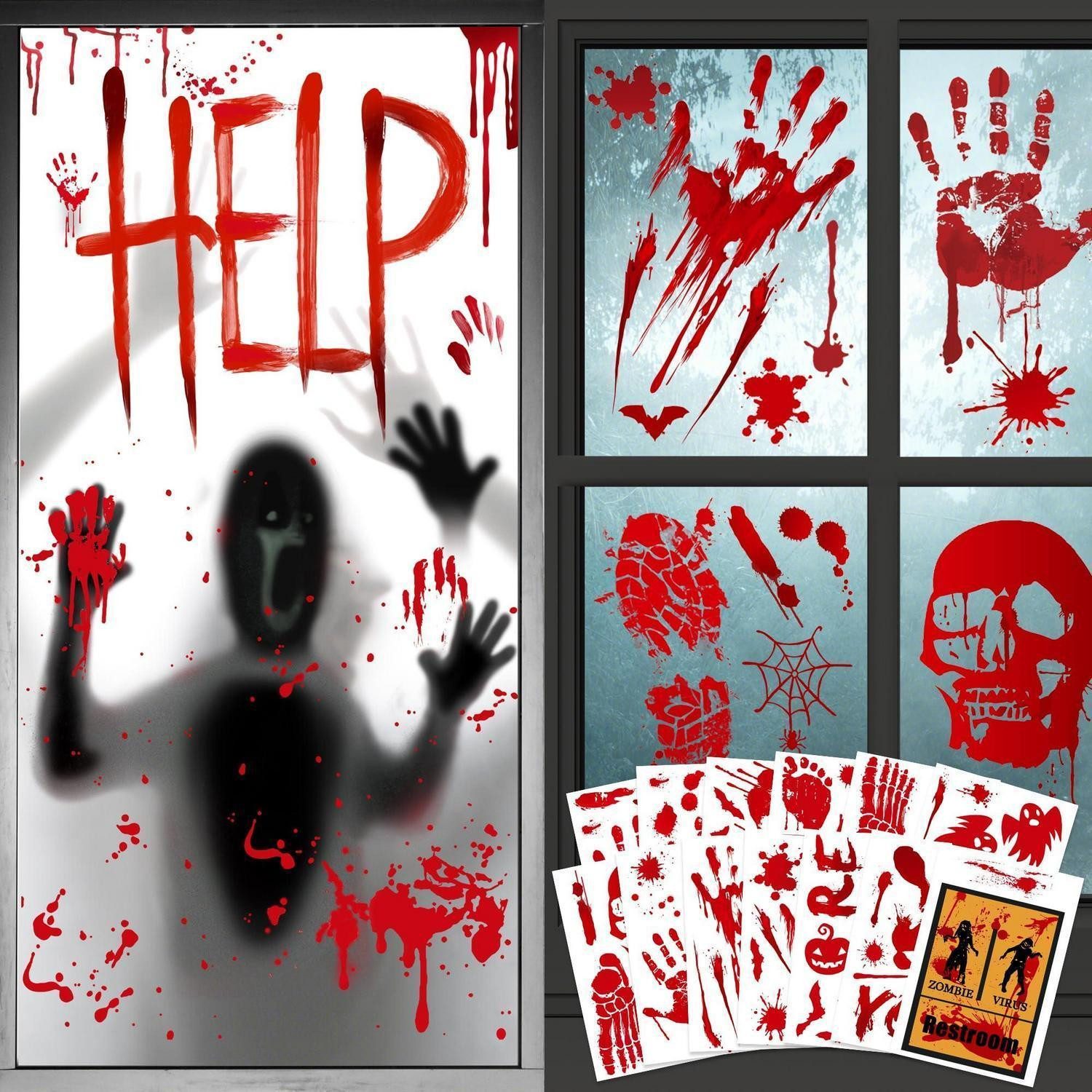 LuxusKollektion Fensterbild Halloween Fenster Deko Set 91tlg
