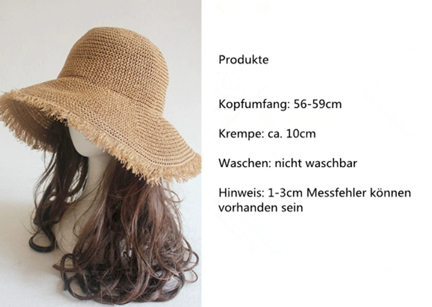 XDeer Sonnenhut Damen Sonnenhüte,Sonnenhut Faltbarer,Strandmütze loppy Sonnenhut mit Zierband und Schleife Strohhut
