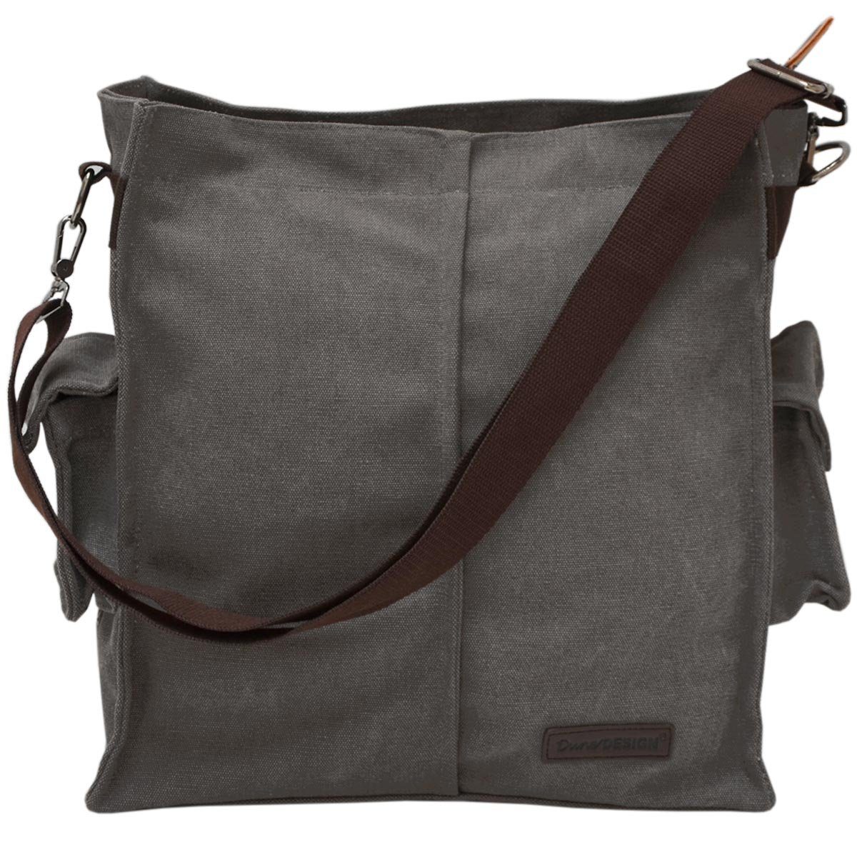 DuneDesign Laptoptasche XXL Geheimfach Umhängetasche Geheimversteck Tasche (1-tlg), Handtasche 15x35x40cm Safe | Canvas-Taschen
