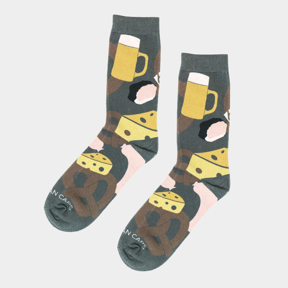 Bavarian Caps Freizeitsocken Bavarian Caps Socken Brotzeit bunt 36-40 (Freizeitsocken, Freizeitsocken)