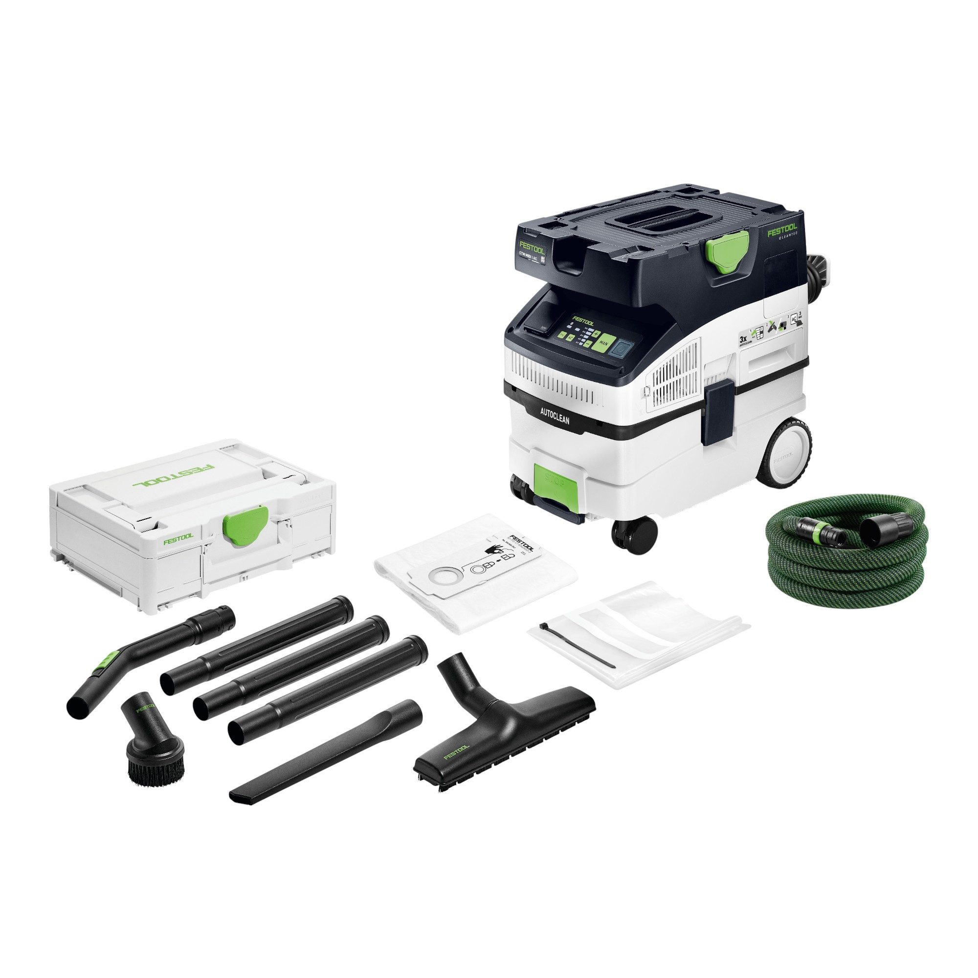 FESTOOL Absauganlage CTM MIDI I AC CLEANTEC 1200 W 15 l Staubklasse M + Reinigungsset