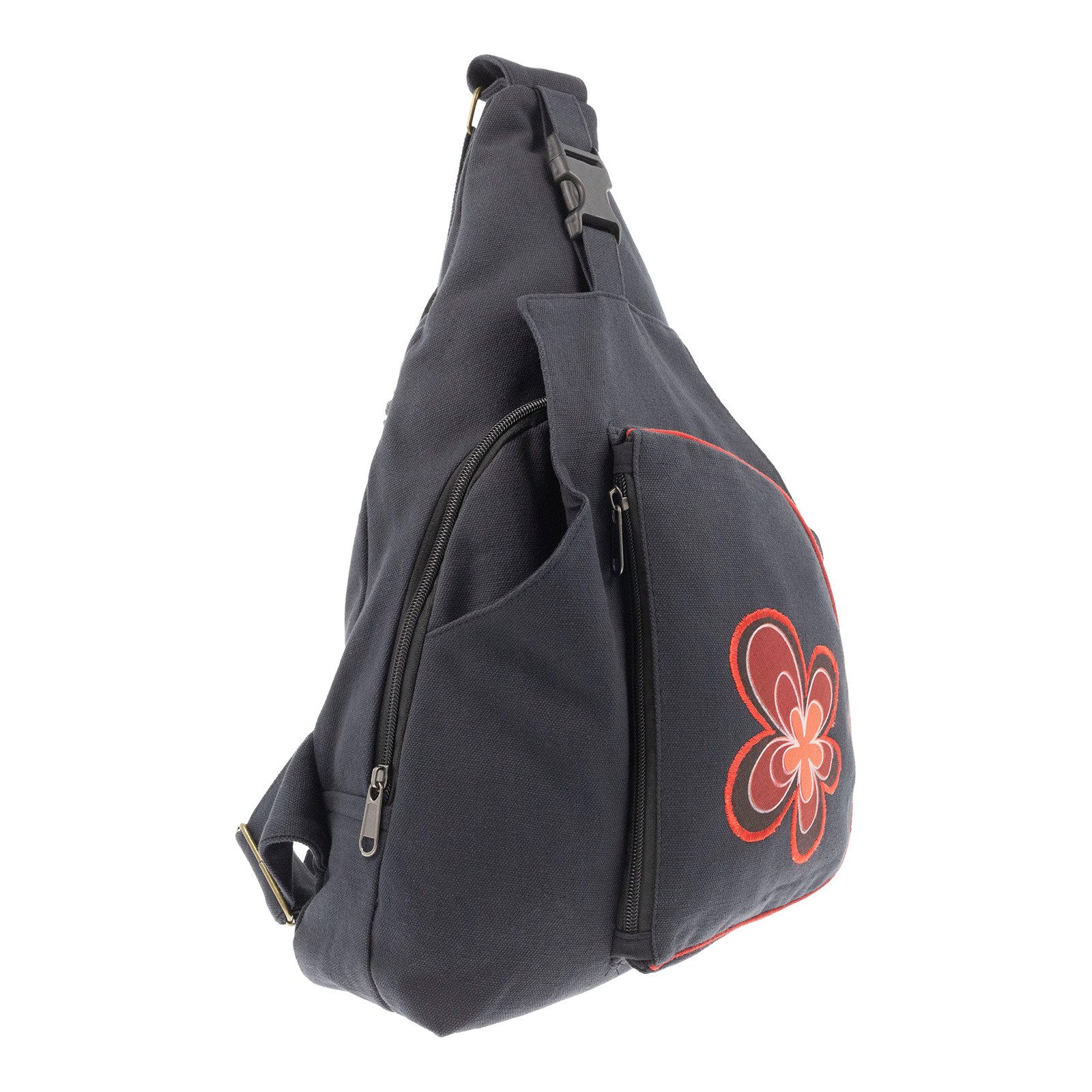 KUNST UND MAGIE Schultertasche Sling Bag Hippie Bodybag Schultertasche Flower Crossbody Rucksack L