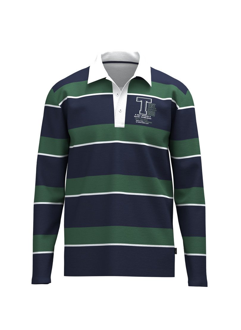 Poloshirt TRIGEMA Langarm Poloshirt mit Ringelmuster