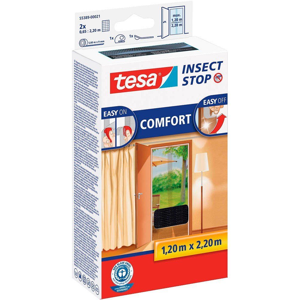 tesa Insektenschutz-Fensterrahmen tesa® 55389 Insect Stop Fliegengitter COMFORT ANT für Türen