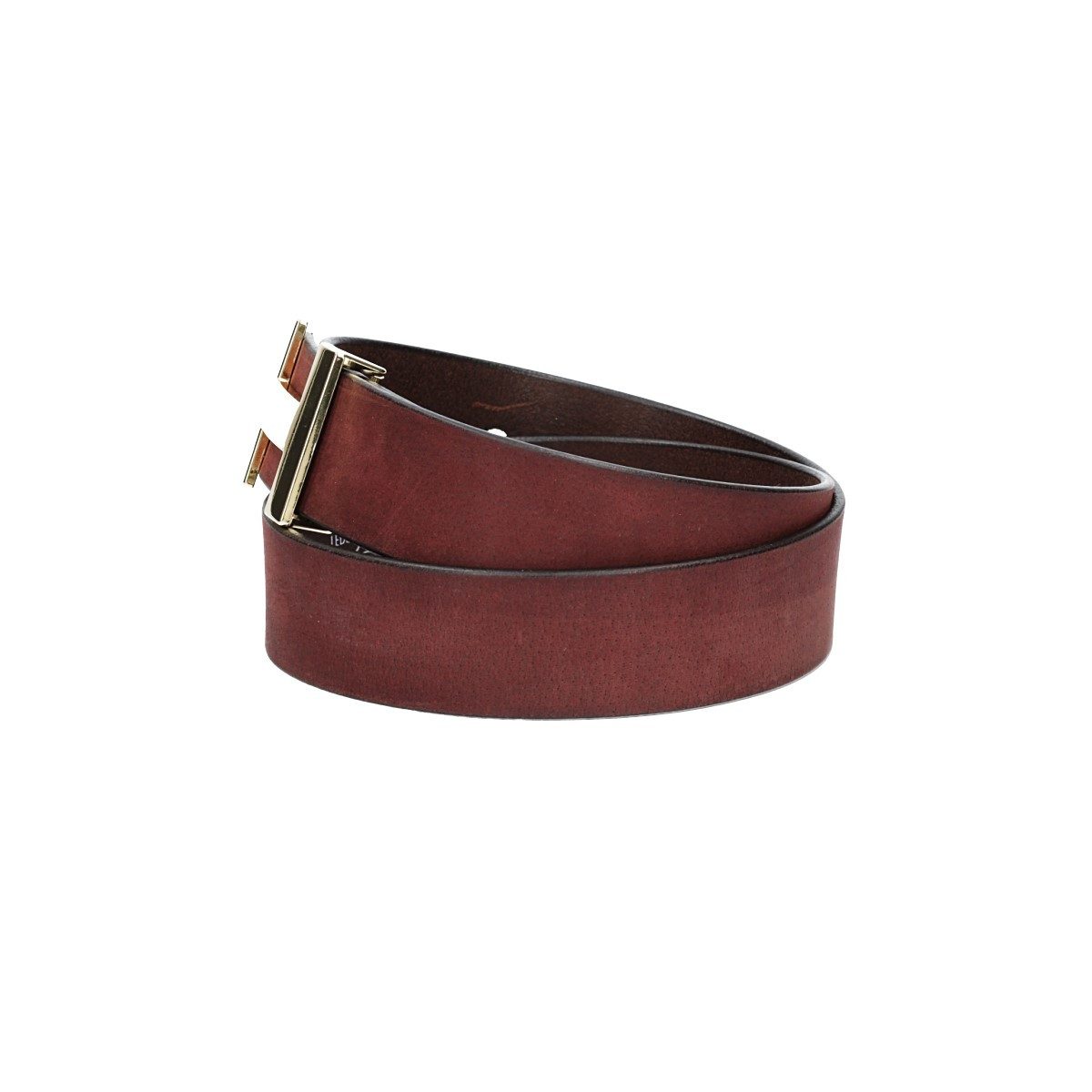 Leder Bazlen Ledergürtel Bordeaux 40mm mit H-Schließe in Gold günstig online kaufen