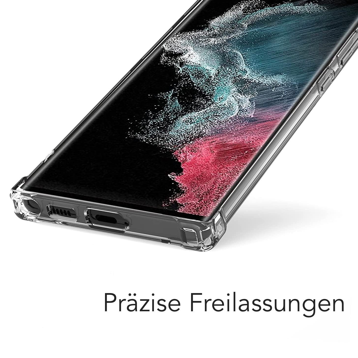 AVANA Handyhülle für Samsung Galaxy S22 / Plus / Ultra Hülle Schutzhülle Klar Bumper, Case, Cover, Durchsichtig, Transparent