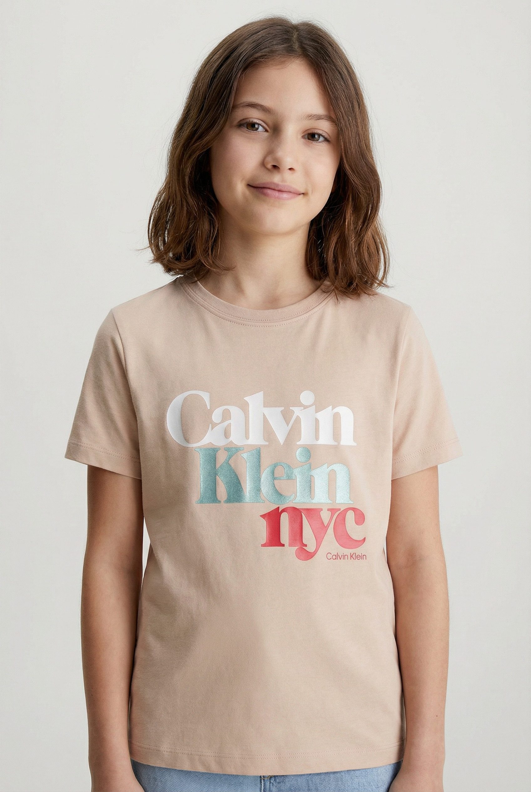 Calvin Klein Jeans T-Shirt PEARL SIGNATURE NYC REGULAR TEE für Kinder bis 16 Jahre, mit großem Druck