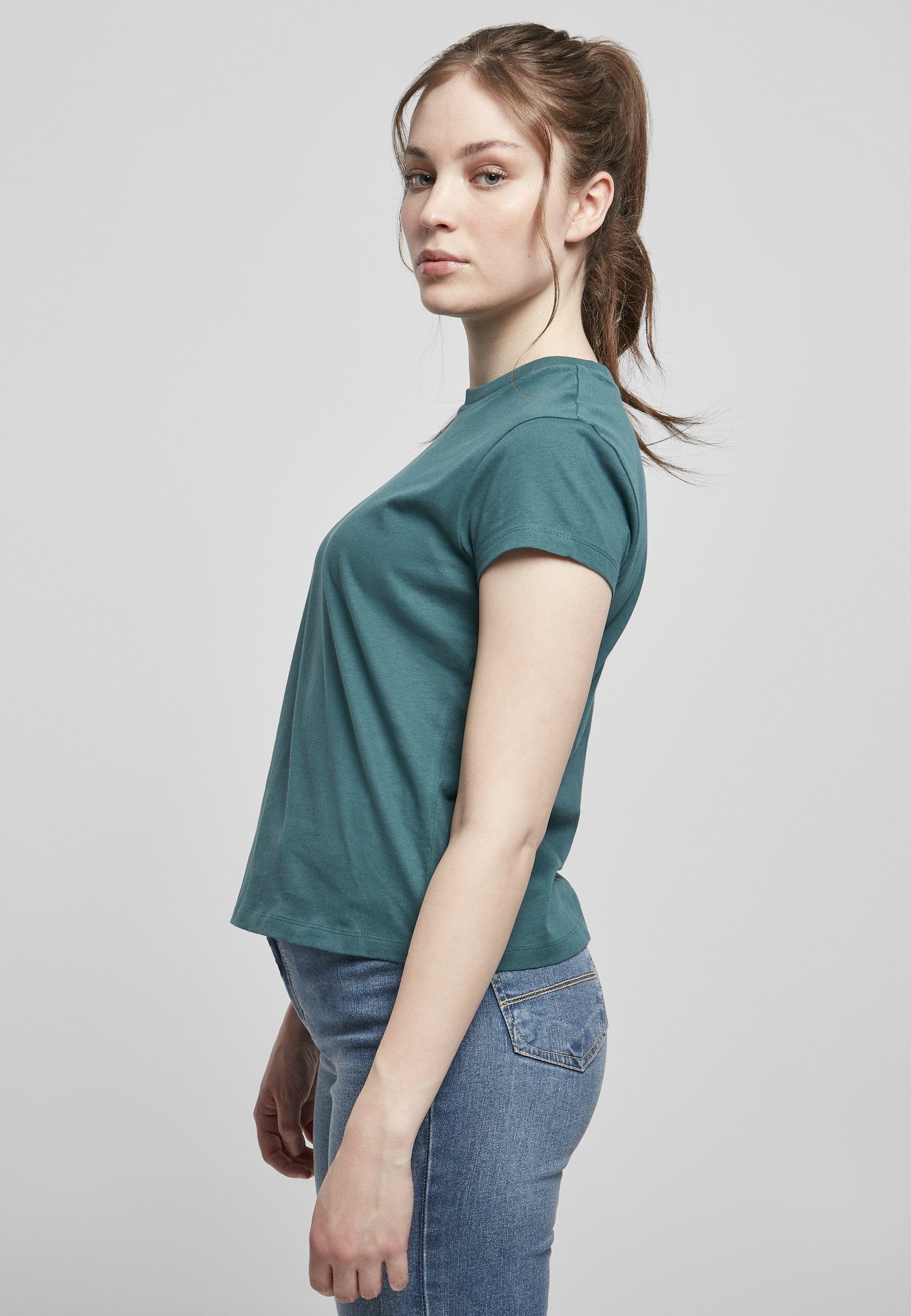 URBAN CLASSICS T-Shirt Damen teal Tee (1-tlg) Basic Ladies Box