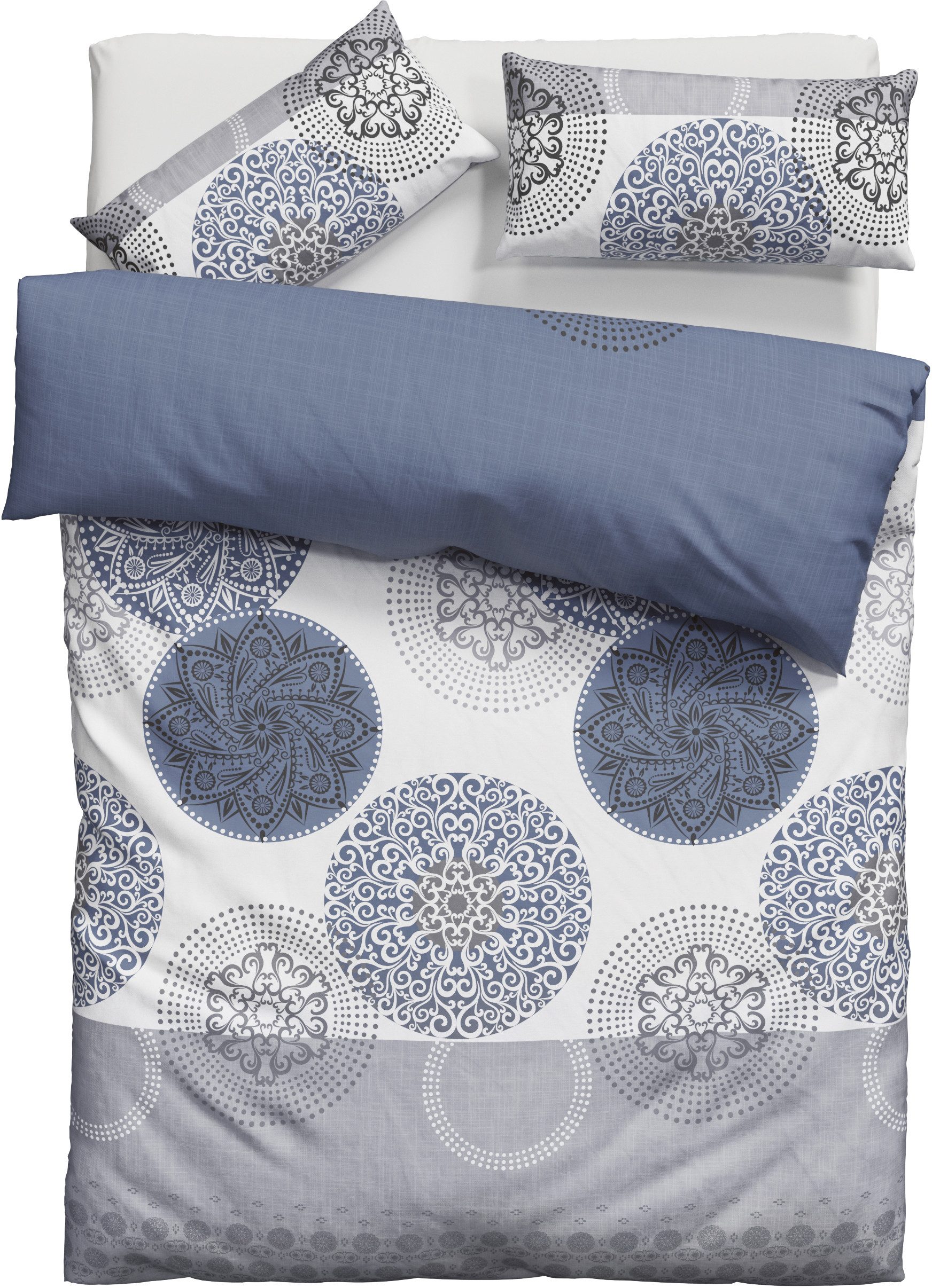 OTTO home Bettwäsche Tesso in Gr. 135x200, 155x220 oder 200x200 cm, Polycotton recycelt, 2 teilig, Bettwäsche mit Ornamenten und in verschiedenen Qualitäten