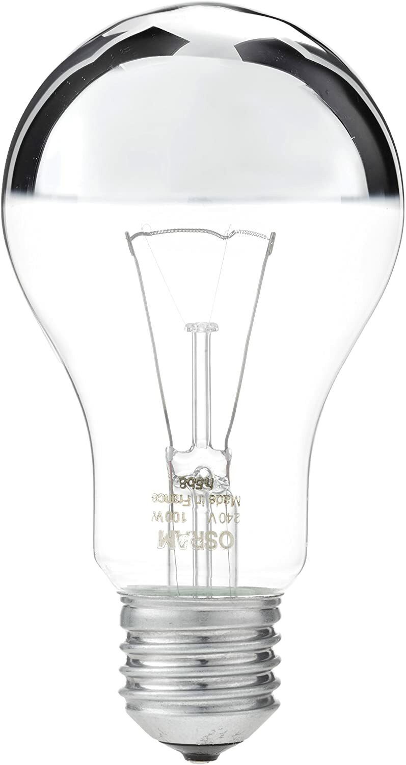 Osram Spezialleuchtmittel OSRAM Kopfspiegellampe silber E27 SPECIAL MIRROR A SILV 100, E27, 1 St., warmweiß, dimmbar, verspiegelt, silber