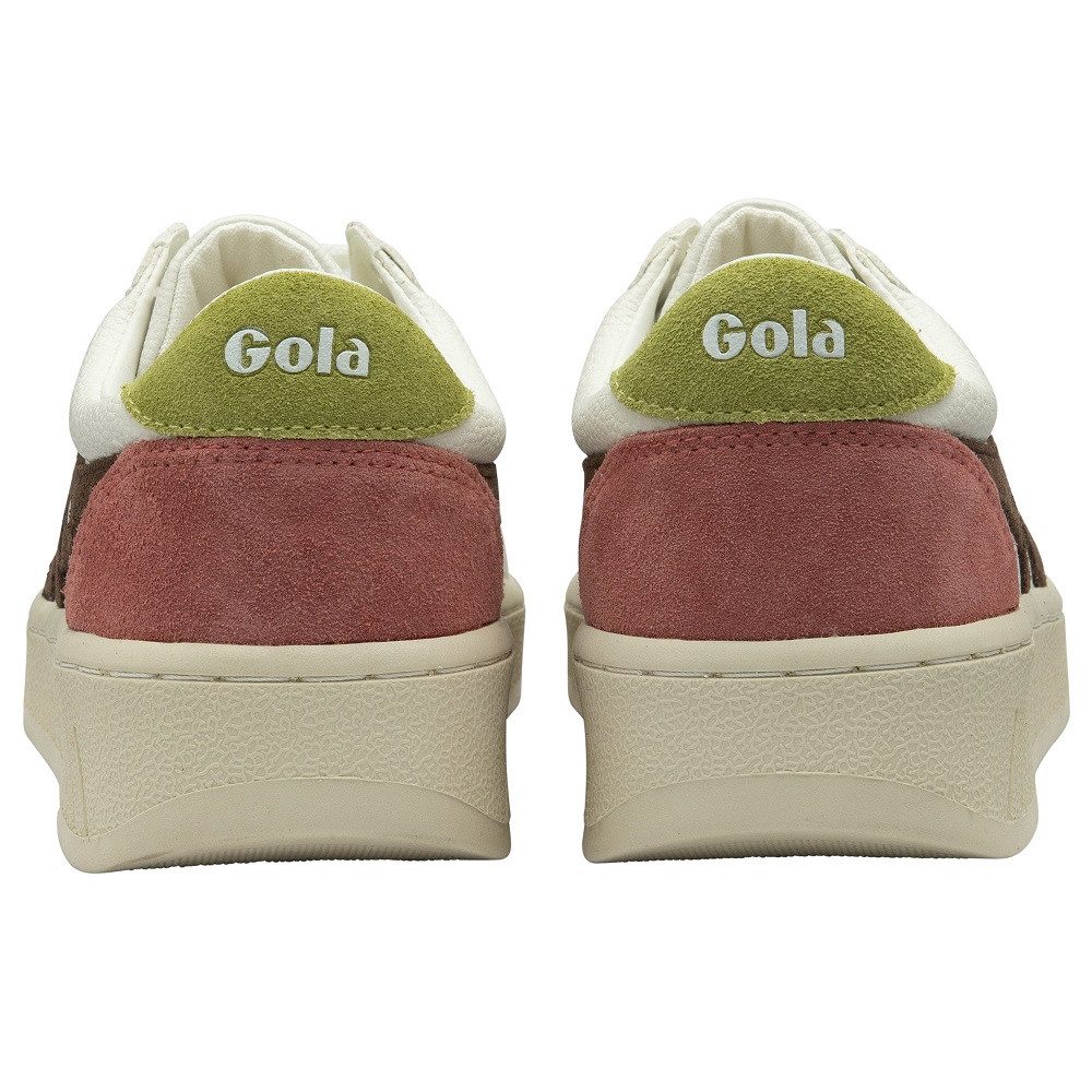 Gola Grandslam Trident weiss/dunkelbraun/moosgrün Damen Sneaker – Bild 4 von 5