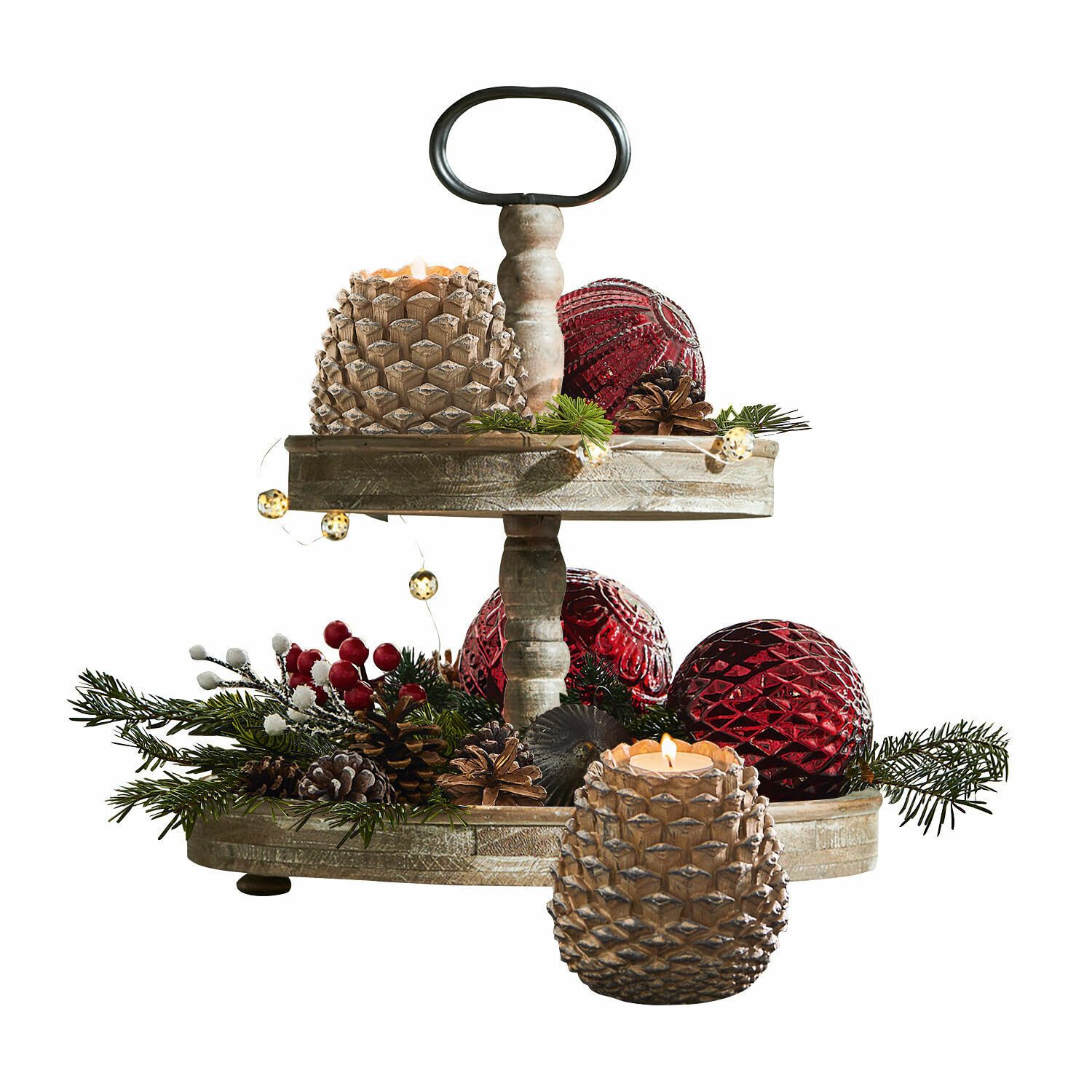 Mirabeau Etagere Etagere Amboise braun, Tannenholz (cunninghamia lanceolata), Griff: Eisen