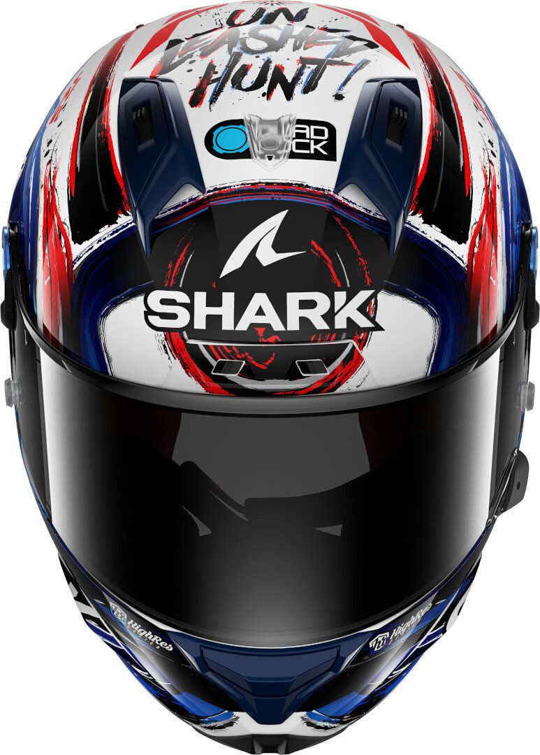 Shark Motorradhelm Aeron GP FIM Replica Zarco Signature Carbon Helm, Notfallsystem-Polsterung (EQRS)