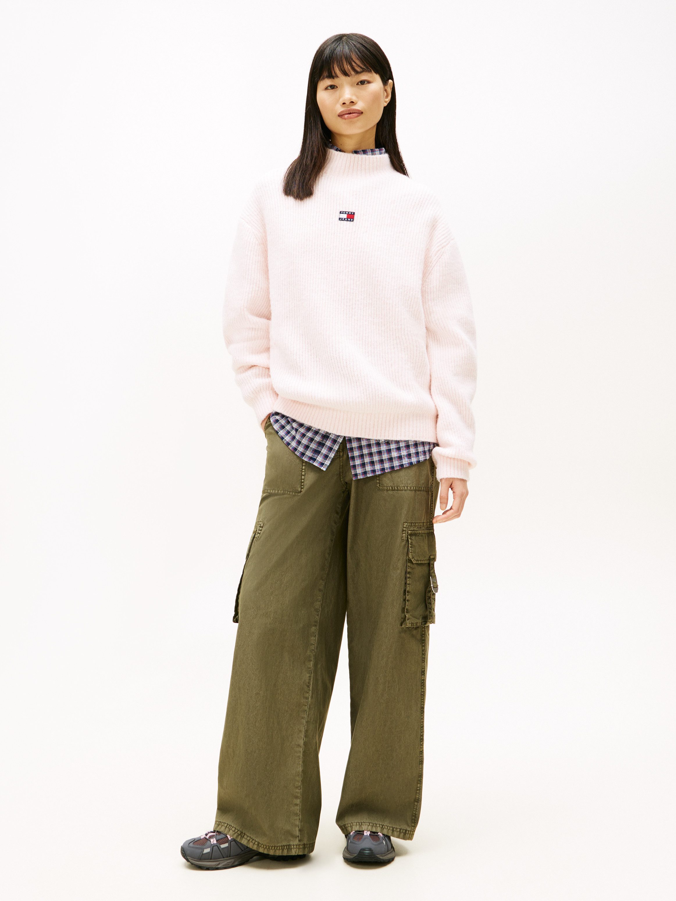 Tommy Jeans Strickpullover TJW MOCKNECK BADGE SWEATER EXT