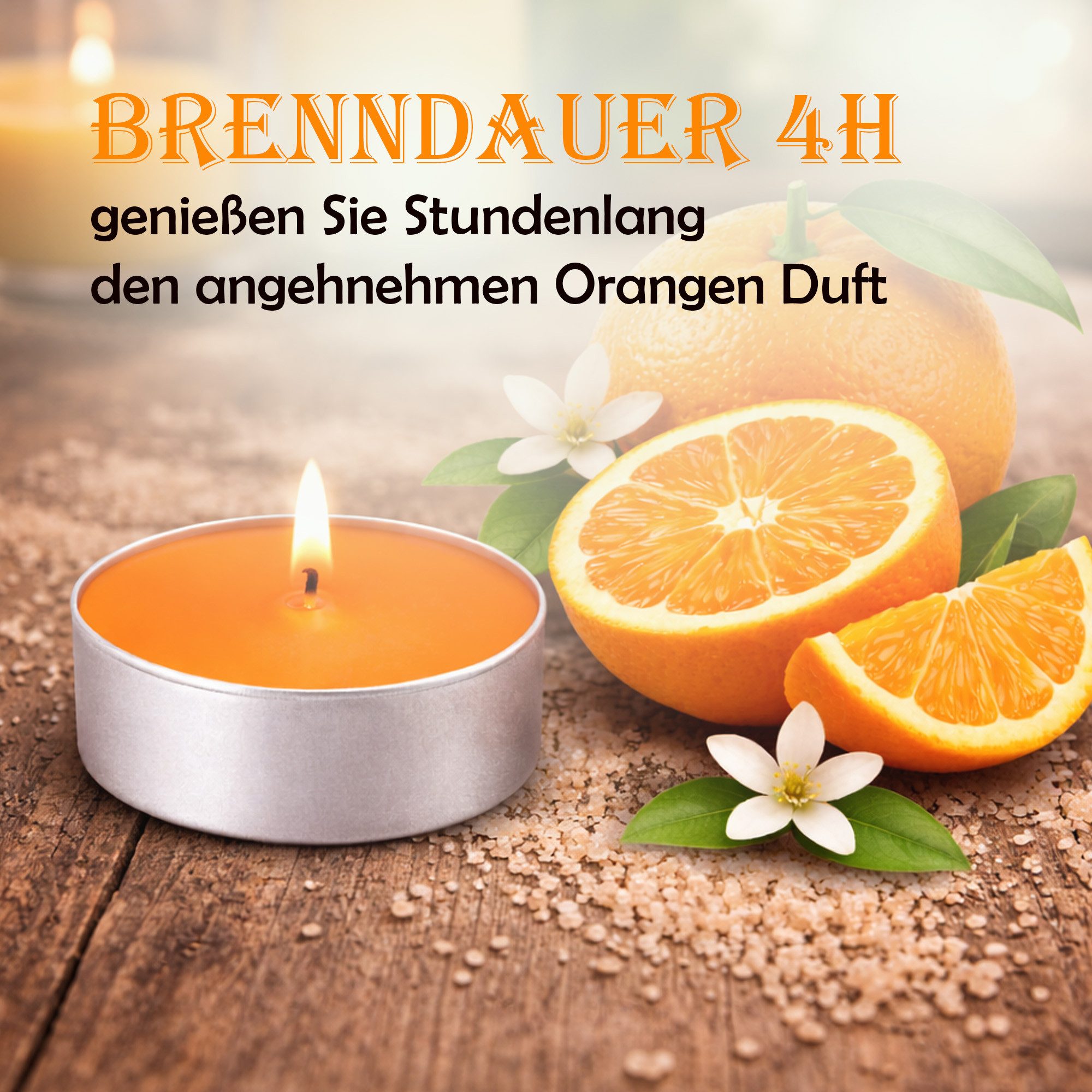 HS Candle Teelicht Duftkerze 4 Stunden Brenndauer (54-tlg), Teelicht Kerzen aus Wachs, Ø4 cm, Made in EU, Indoor & Outdoor – Bild 3 von 5