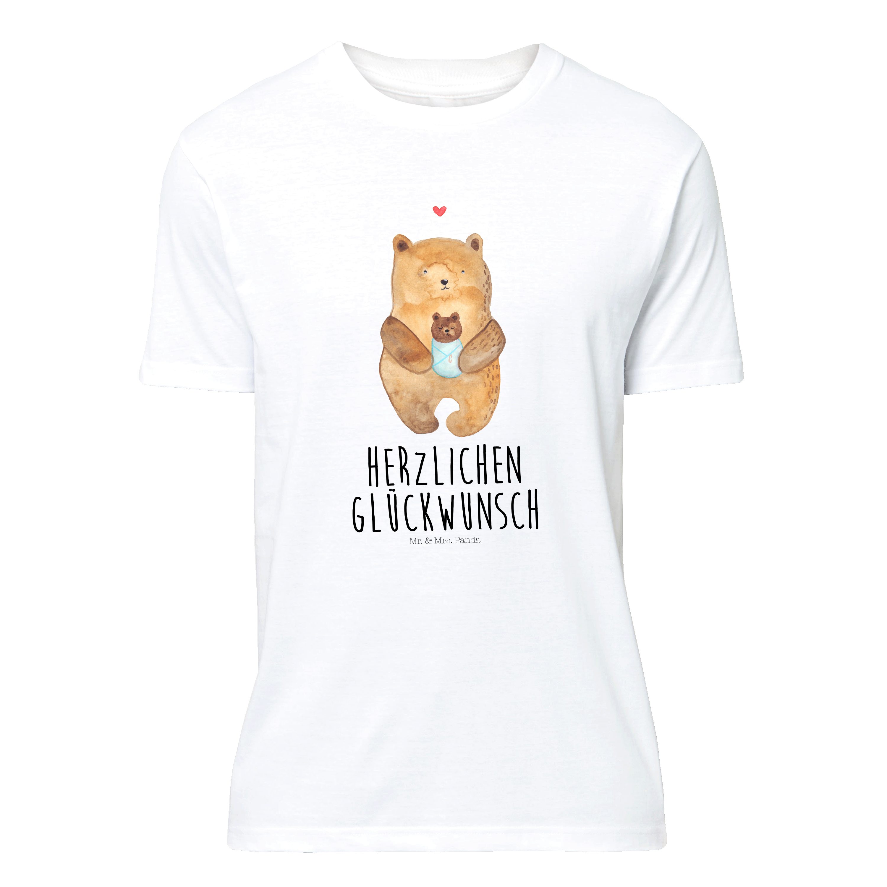 T-Shirt Bär mit Baby - Weiß - T-Shirt, Shirt