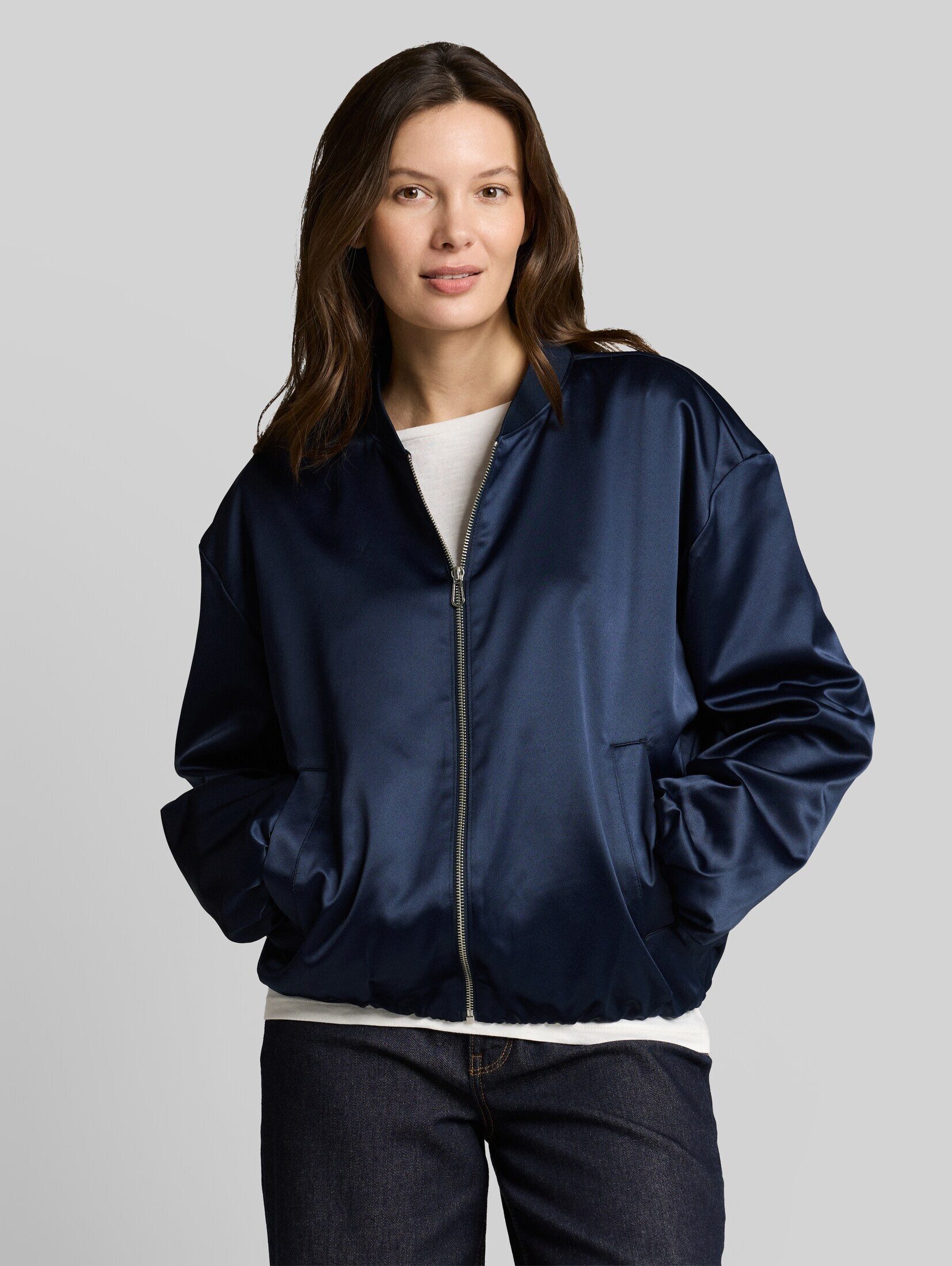 TOM TAILOR Sommerjacke Jacken Satin Blouson Jacke mit Bomberkragen