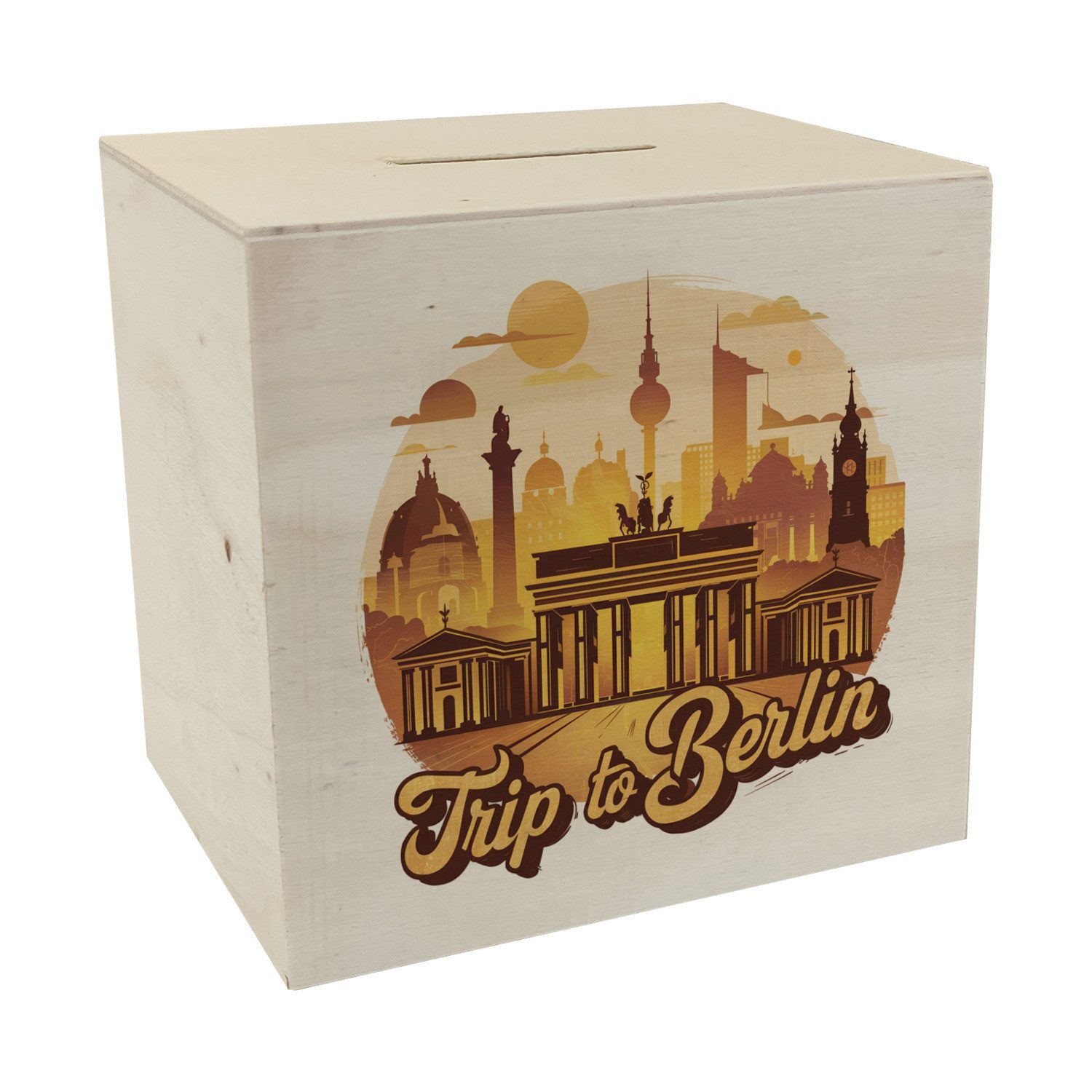 Spardose Trip to Berlin Spardose aus Holz