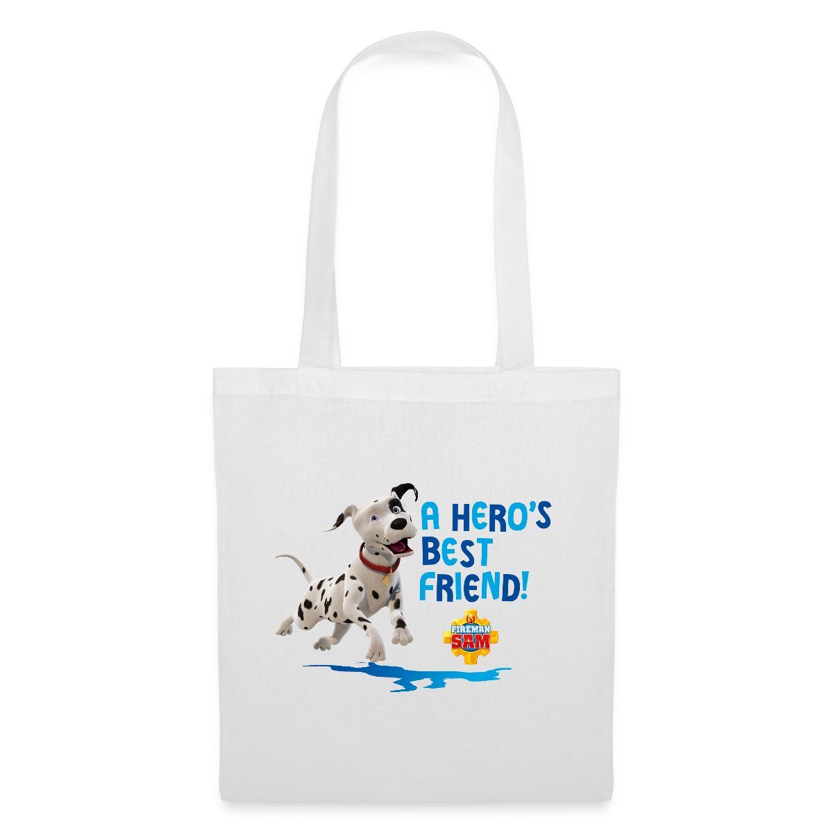 Spreadshirt Henkeltasche Feuerwehrmann Sam™ Dalmatiner Schnuffi Süß Stoffbeutel (1-tlg)