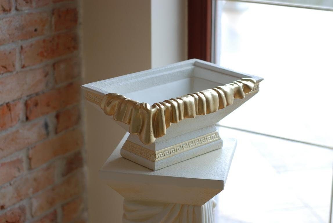 JVmoebel Dekovase Design XXL Obst Schale Vase Ellipse Vasen Antik Schalen Deko 843 18cm, Made in Europa