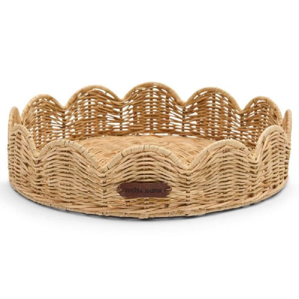 Tablett Tablett Schale Benoa Scalop Tray Rustic Rattan