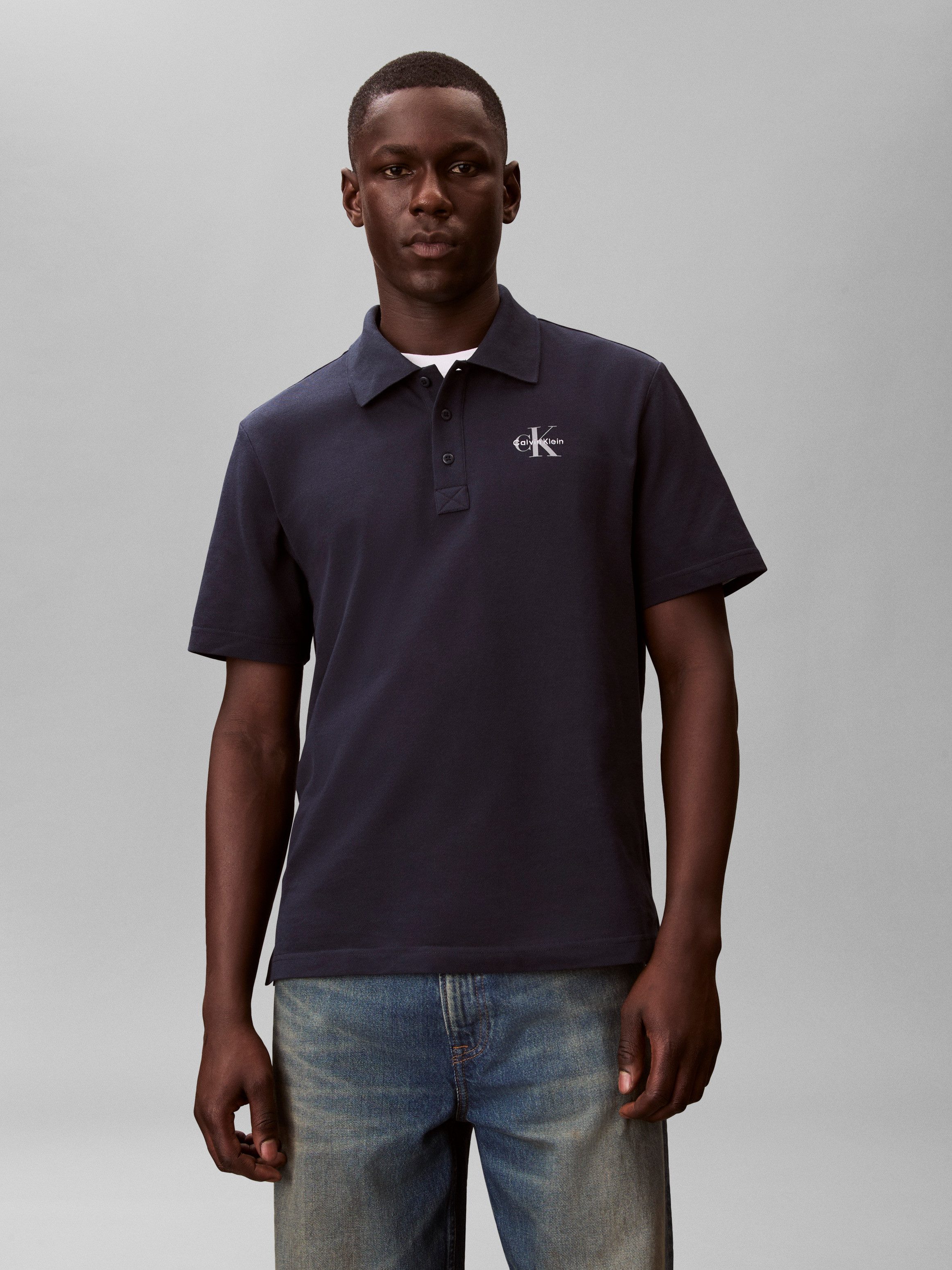 Calvin Klein Jeans Poloshirt EASY MONOLOGO CASUAL PIQUE Regular fit mit Polokragen – Bild 2 von 5