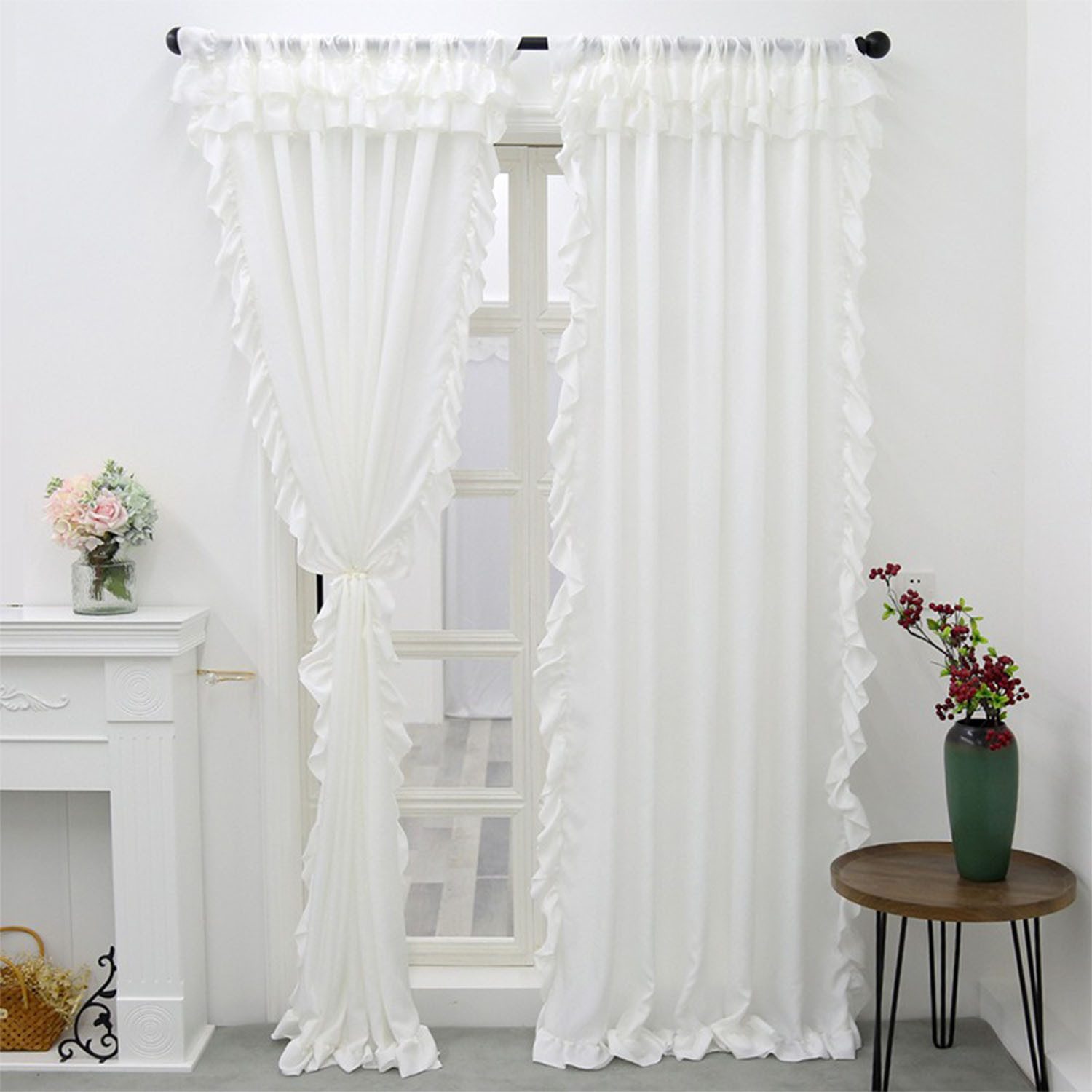 Refttenw Vorhang Weiß Vorhänge Boho Gardinen günstig online kaufen
