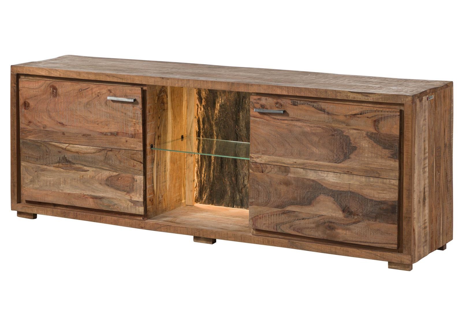 Massivmoebel24 TV-Board BARK (Massivholz), TV-Board Akazie 175x40x63 natur günstig online kaufen