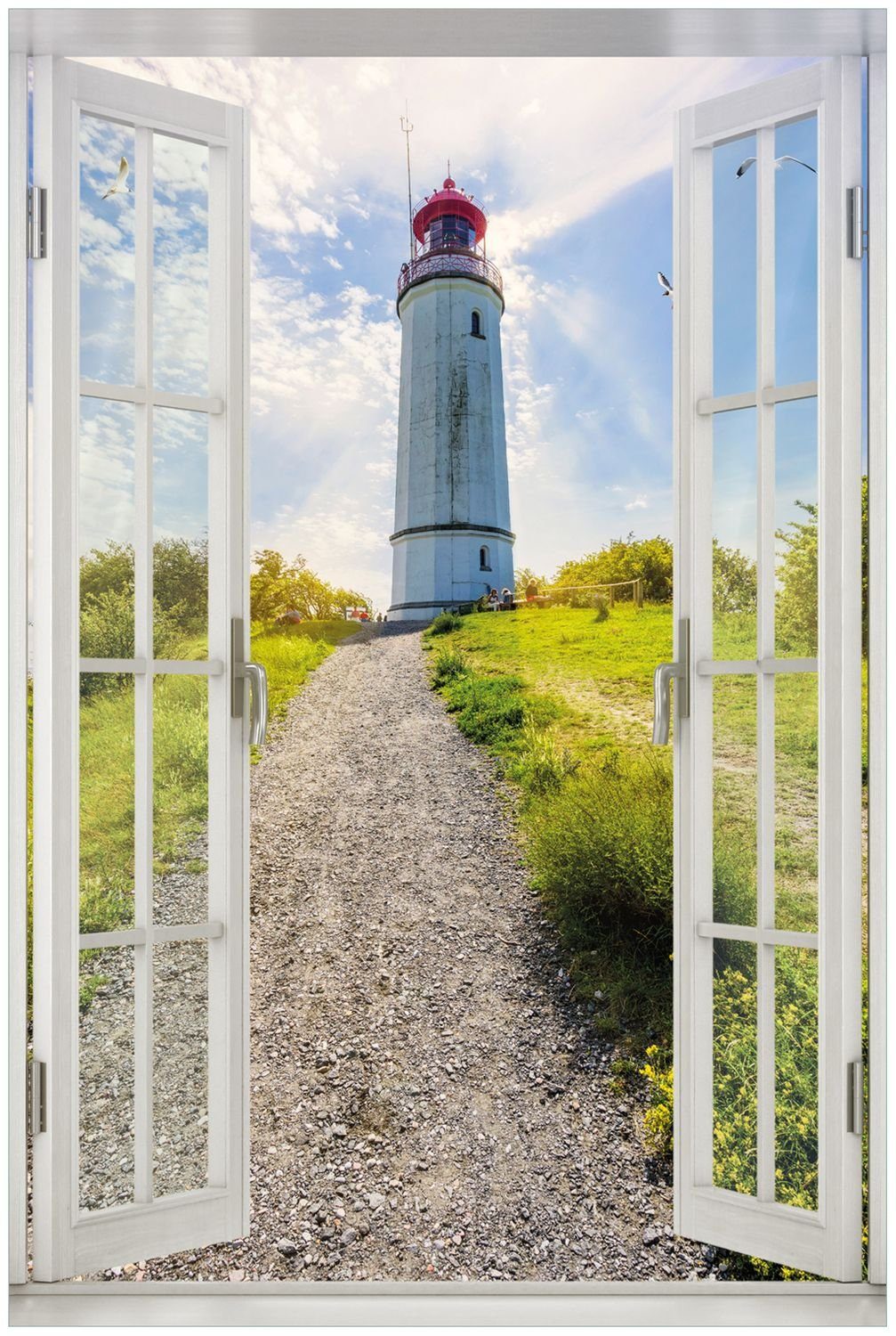 Wallario Poster, Leuchtturm auf Hiddensee bei Sonnenschein, in verschiedenen Ausführungen