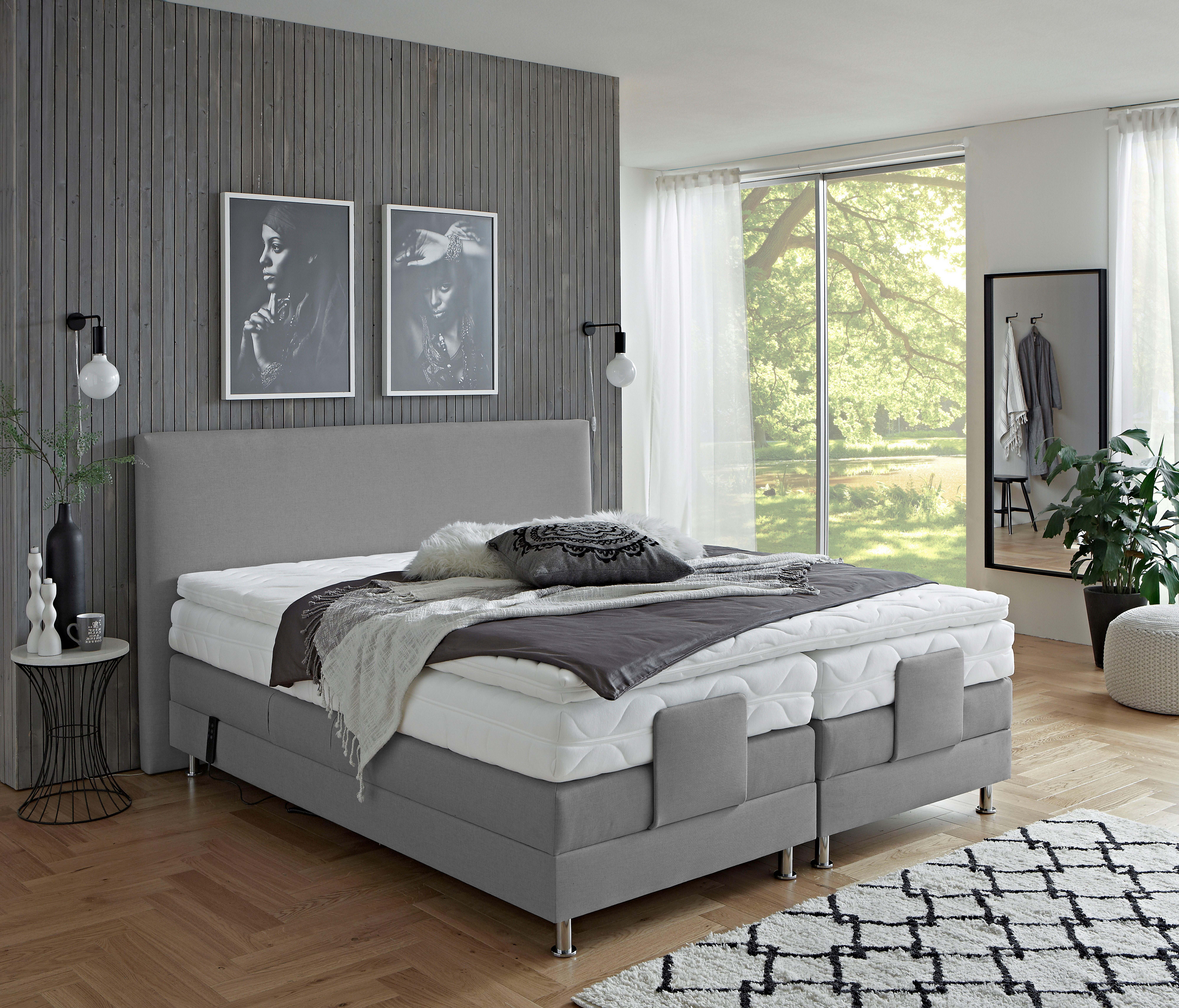 Westfalia Schlafkomfort Boxbett Lissabon wahlweise in den Breiten 160x200cm, 180x200cm & 200x200cm, inkl. Motor, Auswahl aus 2 Matratzentypen und 3 Härtegraden