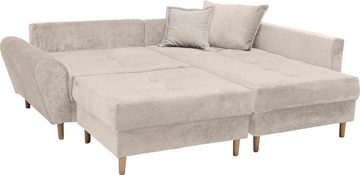 COLLECTION AB Ecksofa 30 Jahre Jubiläums-Modell Reims L-Form, Ottomane beidseitig montierbar, inkl. Bettfunktion und Hocker