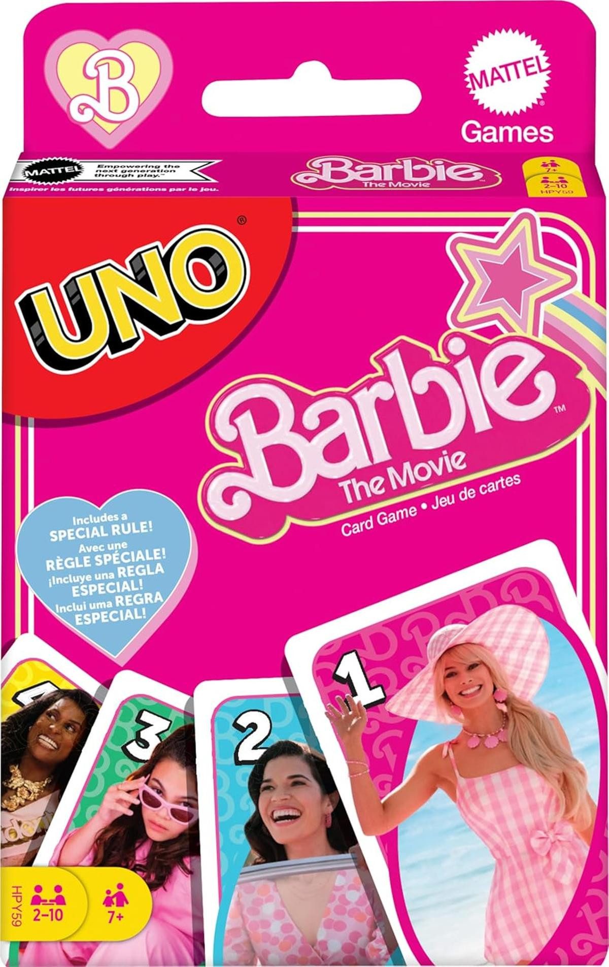 Mattel® Spiel Barbie The Movie UNO Kartenspiel Sonderregeln 2-10 Spieler 7+ HPY59
