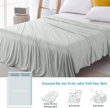 Sommerbettdecke, Sommerdecke, 150x200/200x220cm Selbstkühlende Decke, Q-MAX > 0,34, Elegear, Füllung: 75% Nylon+25% Polyester, Kühldecke Sofadecke/Wohndecke mit Bambus/Kühlfasern, 3S Abkühlung