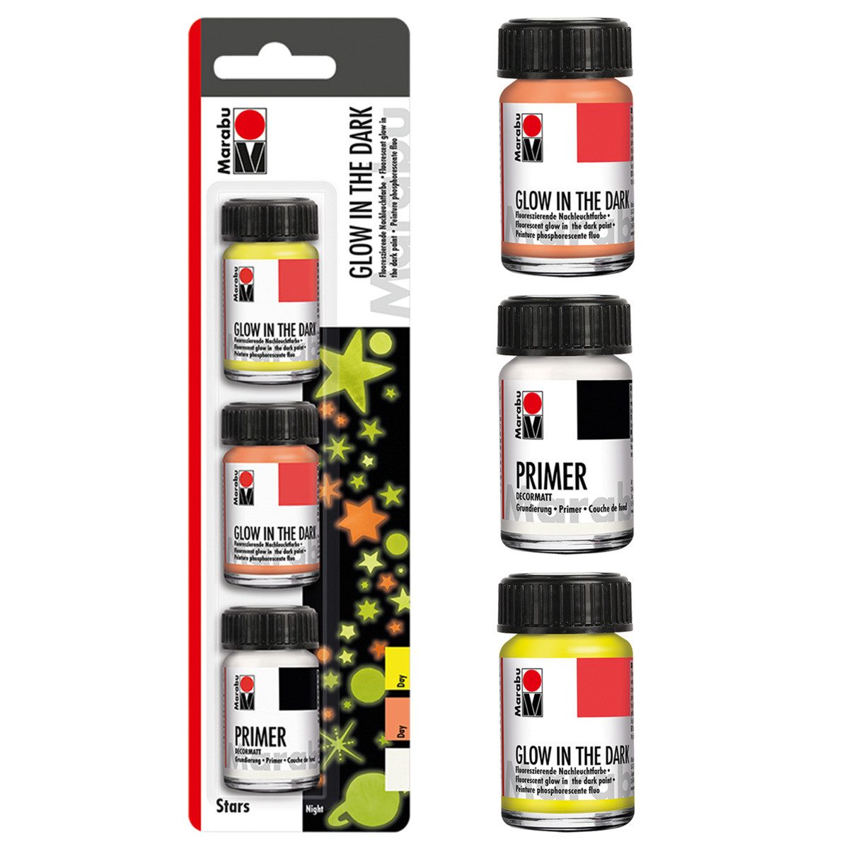 Marabu Kinderfarbe Marabu Glow In The Dark Stars 3x15ml