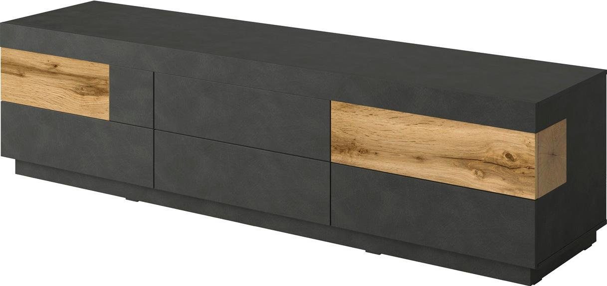 OTTO home Lowboard SILKE, Breite 206 cm, Hochglanzfronten