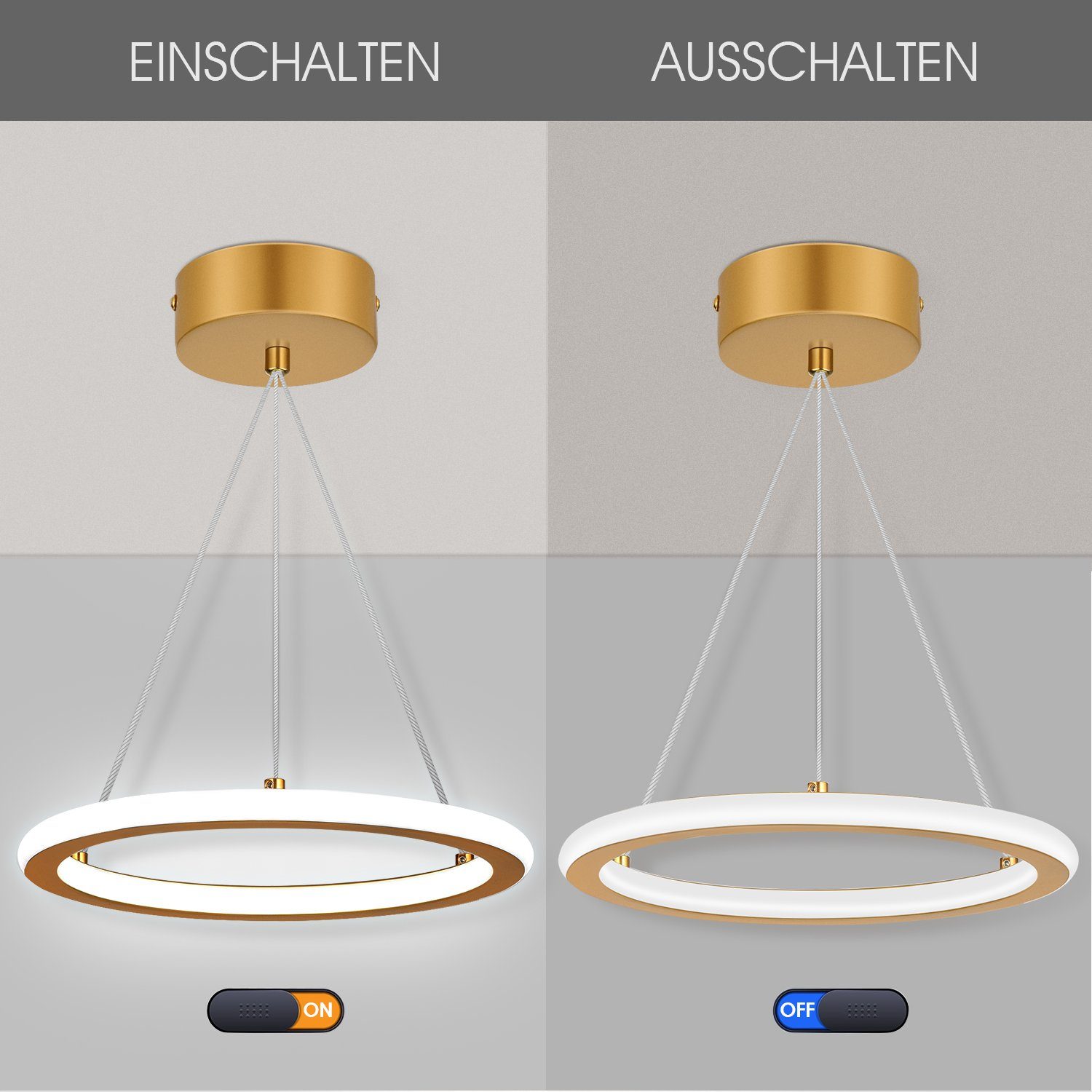 LETGOSPT Deckenleuchte 16W Moderne LED Deckenlampe, günstig online kaufen
