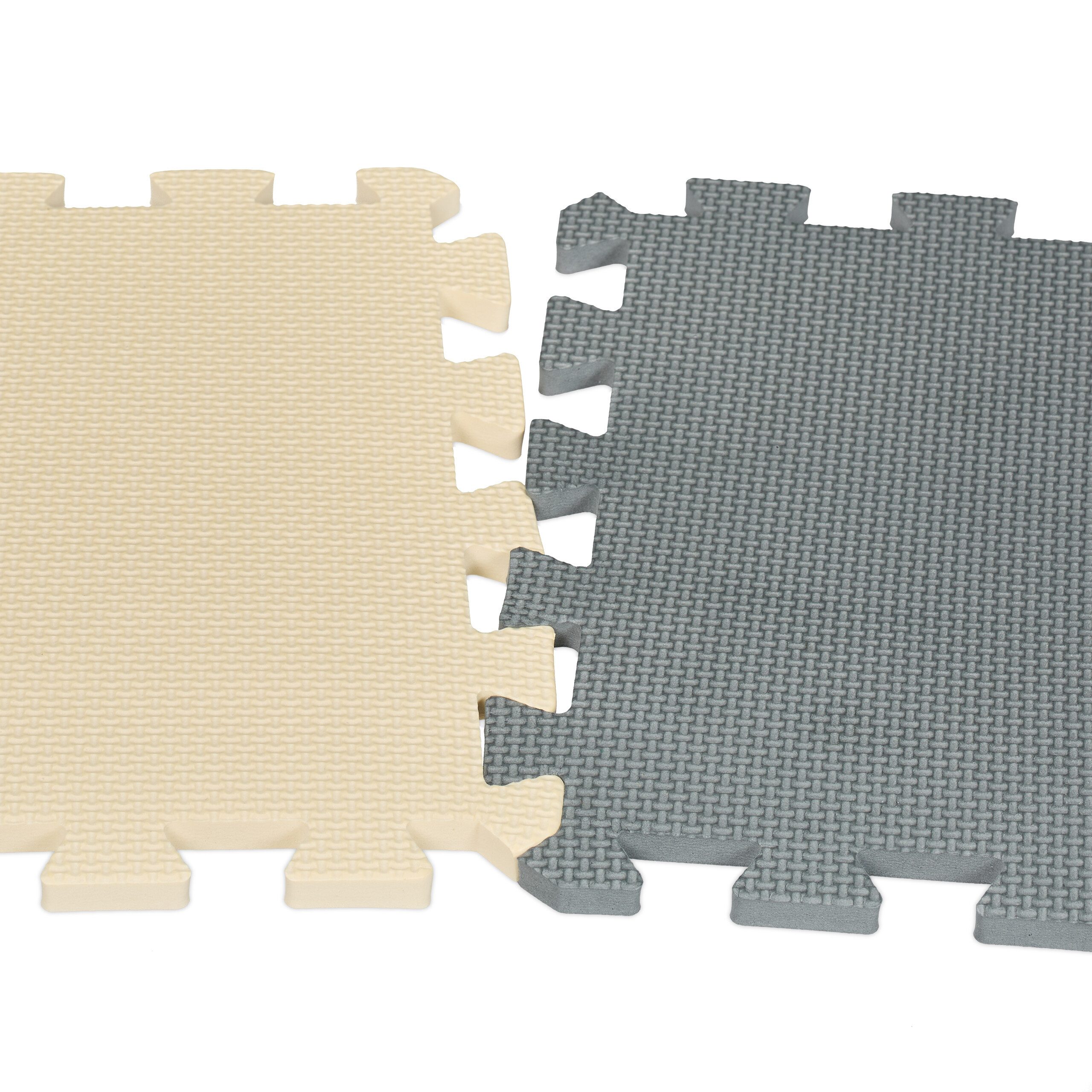 relaxdays Spielmatte Puzzlematte 3-farbig Set (18er Set, 18-St), Design A