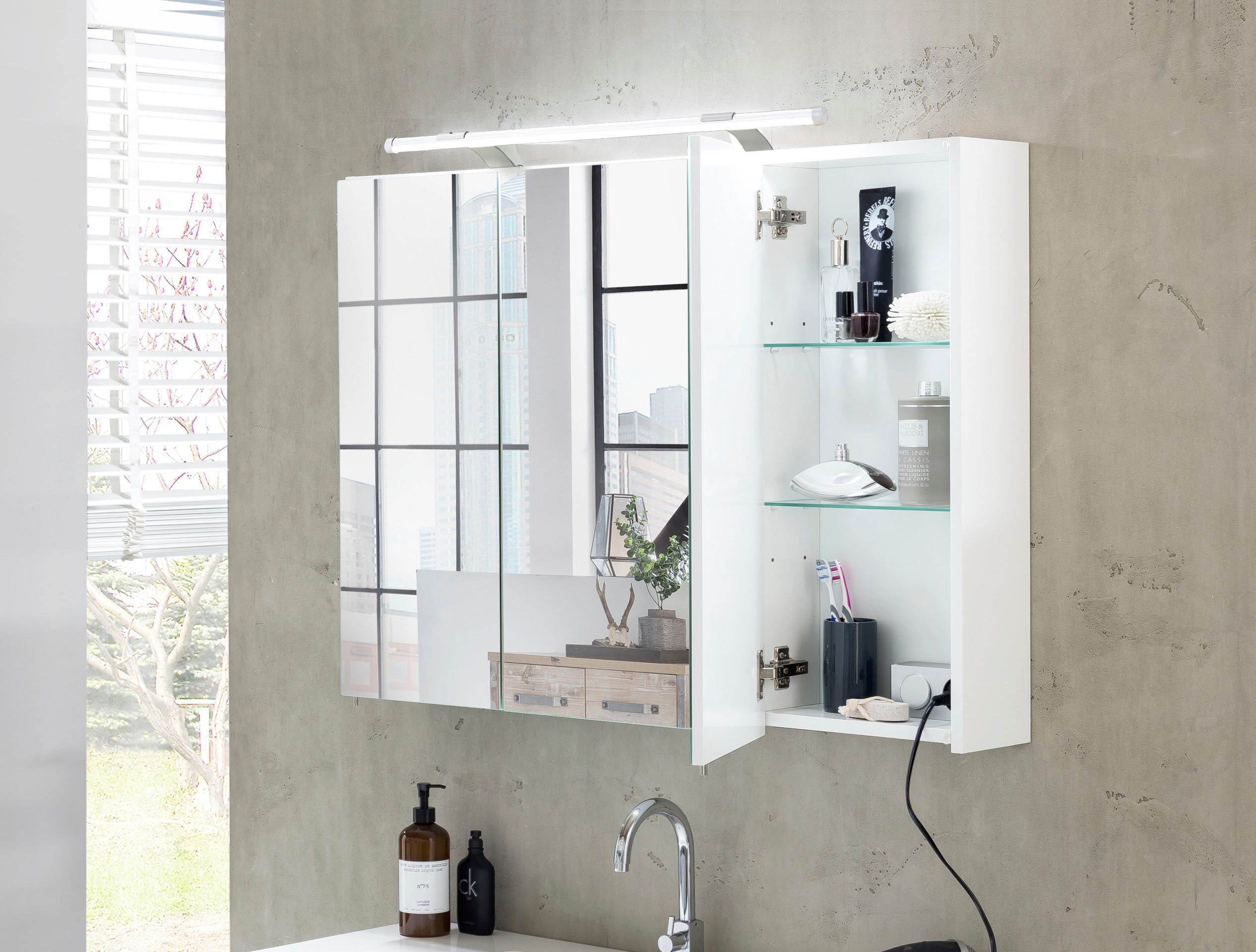 Schildmeyer Spiegelschrank Dorina, Spiegelschrank, Made in Germany, B: 70 cm Solide Verarbeitung - Dieses Produkt ist in Deutschland gefertigt