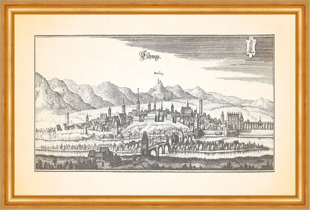 Kunstdruck Eschwege Schlierbachswald Eschweger Leuchtbergpark Synagoge Merian 012
