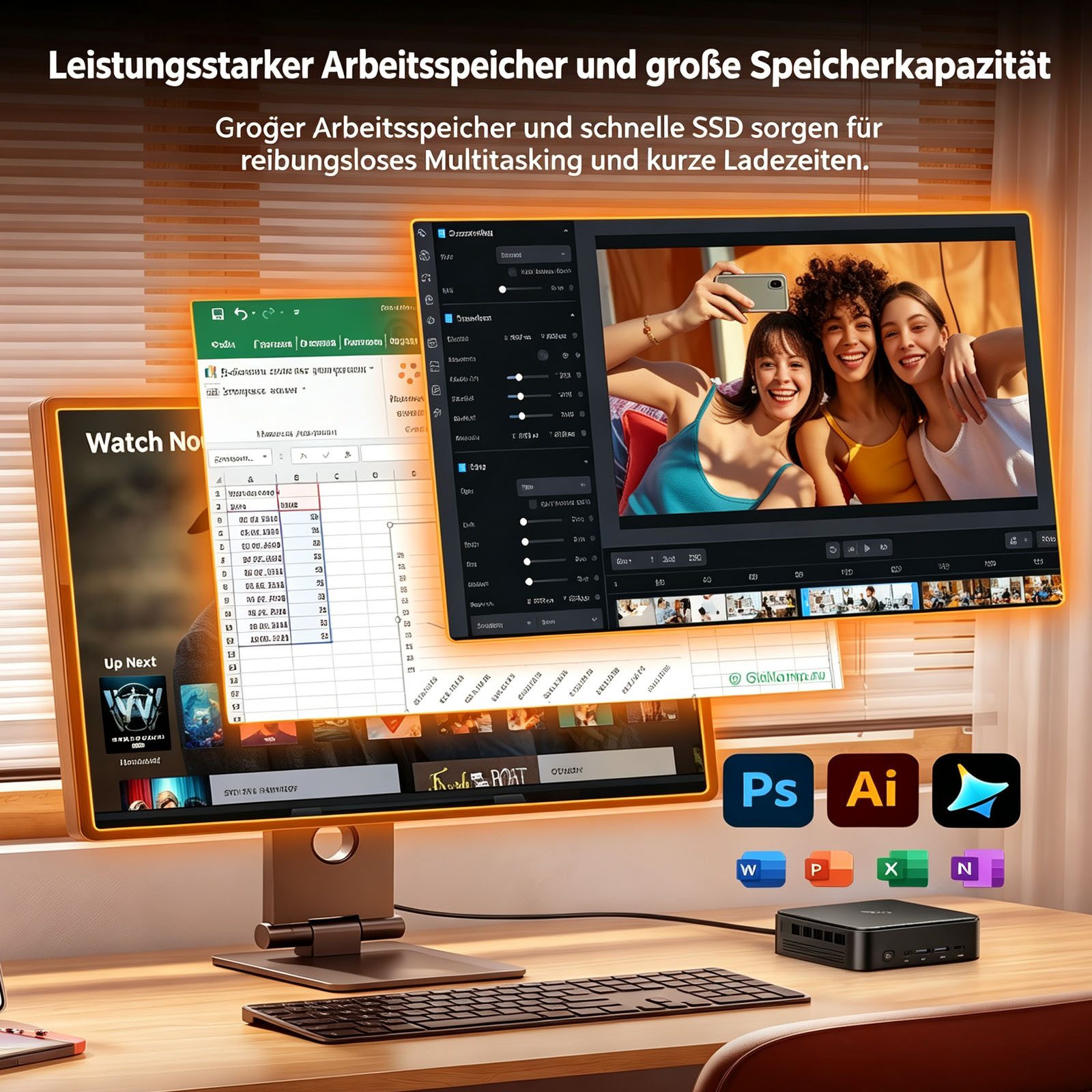 NiPoGi AMD Ryzen 5 7530U (6C/12T, bis zu 4,5 GHz) 16GB LPDDR4X, 512GB M.2 SSD Mini-PC (AMD R5 7530U 7530U, AMD Radeon Graphics, 16 GB RAM, 512 GB SSD, AMD Radeo – Bild 5 von 5