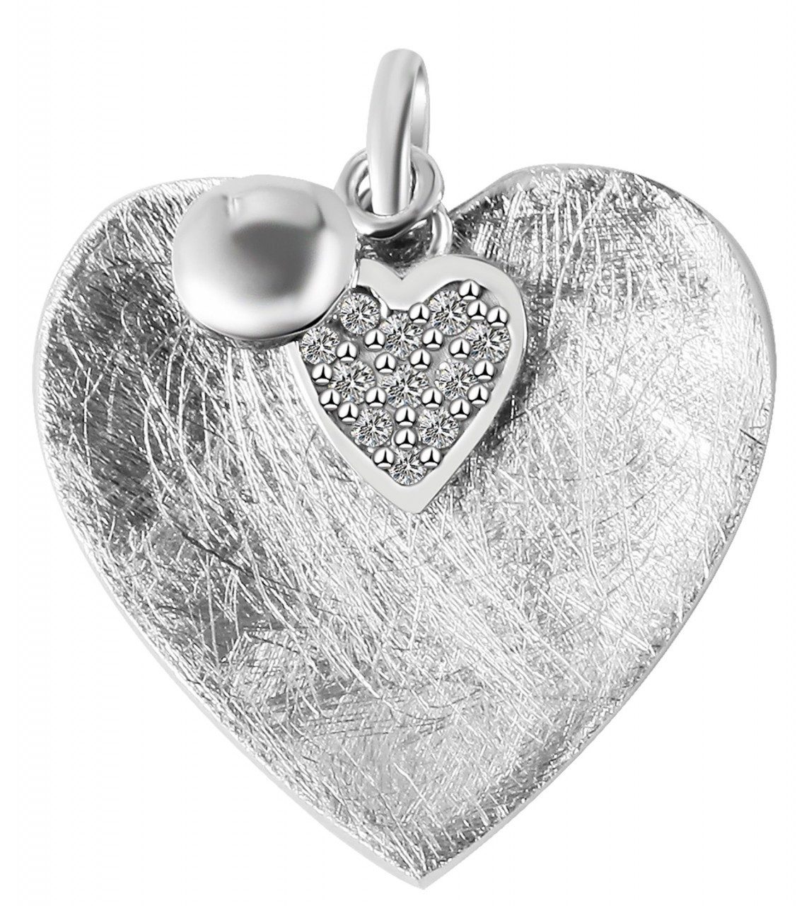 Adelia´s Kettenanhänger modischer Herz Anhänger aus 925 Sterling Silber