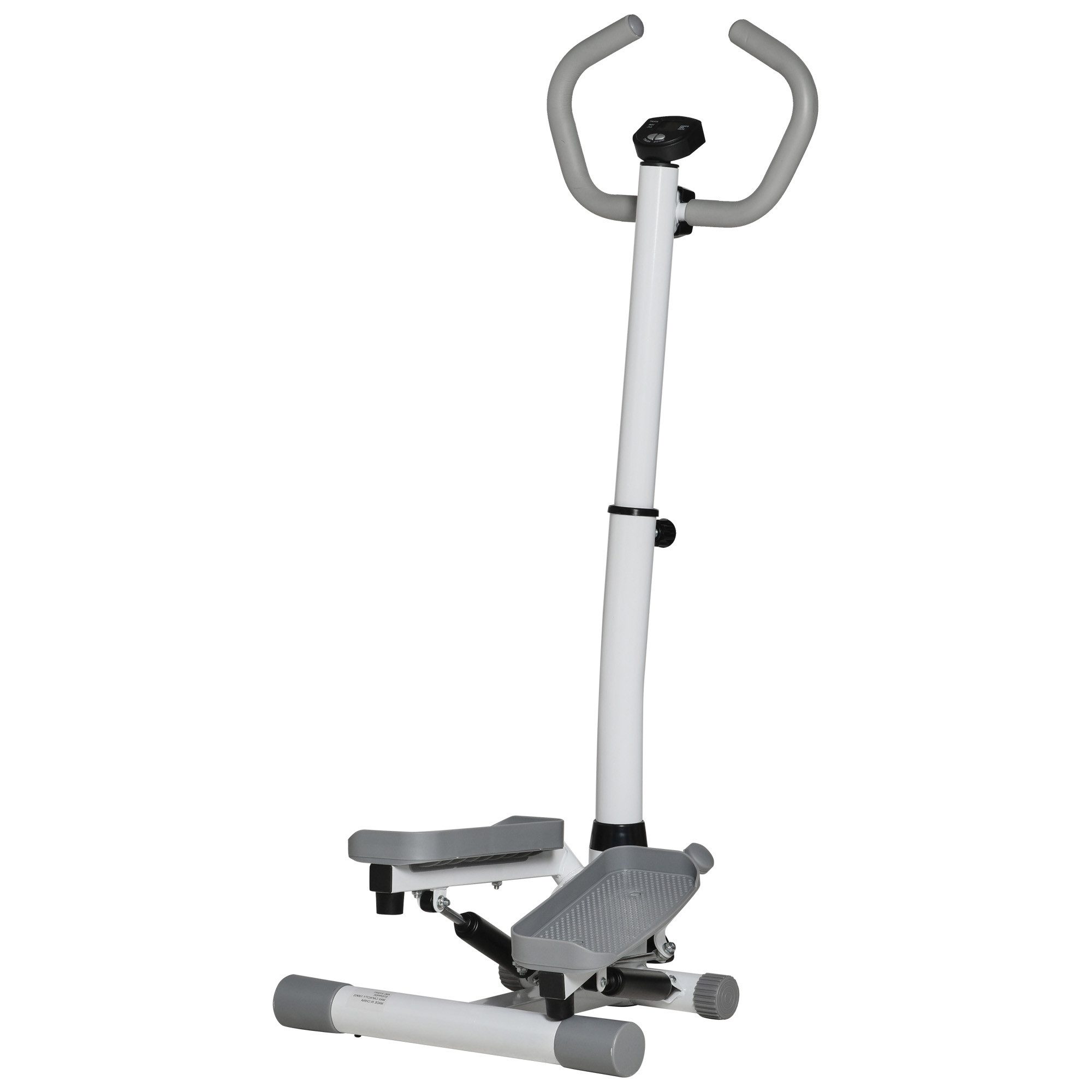 HOMCOM Stepper mit LCD-Bildschirm (Hometrainer für Zuhause, 1-tlg., Fitness Heimtrainer), höhenverstellbar, Weiß+Grau
