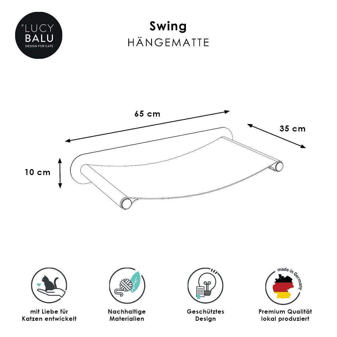 LucyBalu Katzen-Hängematte SWING Katzenhängematte aus Filz