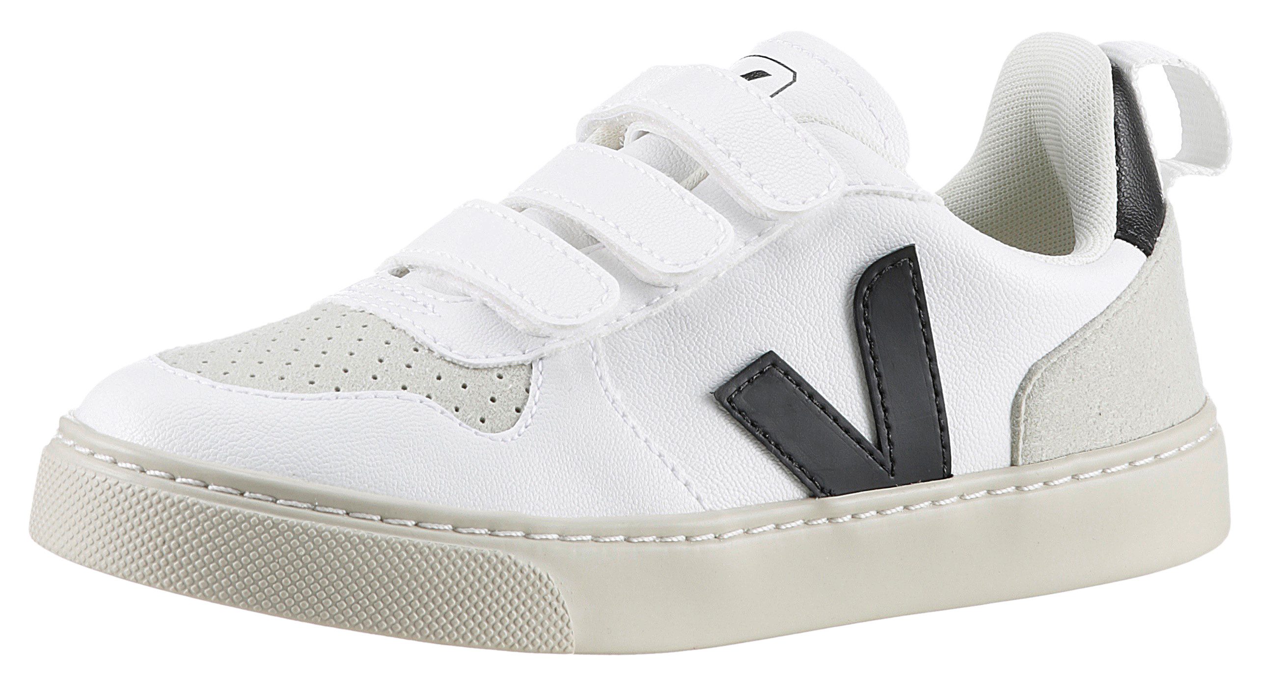 VEJA SMALL V-10 CWL Sneaker Klettschuh, Retro Sneaker, Kindergartenschuh mit Anziehlasche